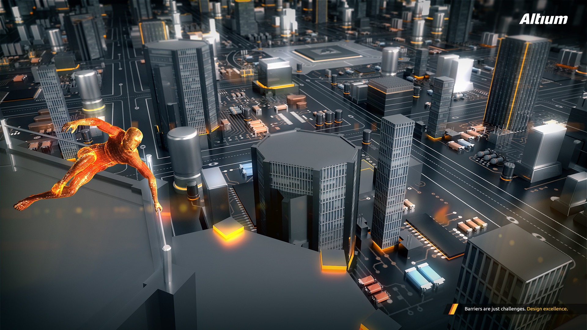 Parkour, Città futuristica, Grattacieli, Rendering 3D, Full HD 1080p, sfondo desktop