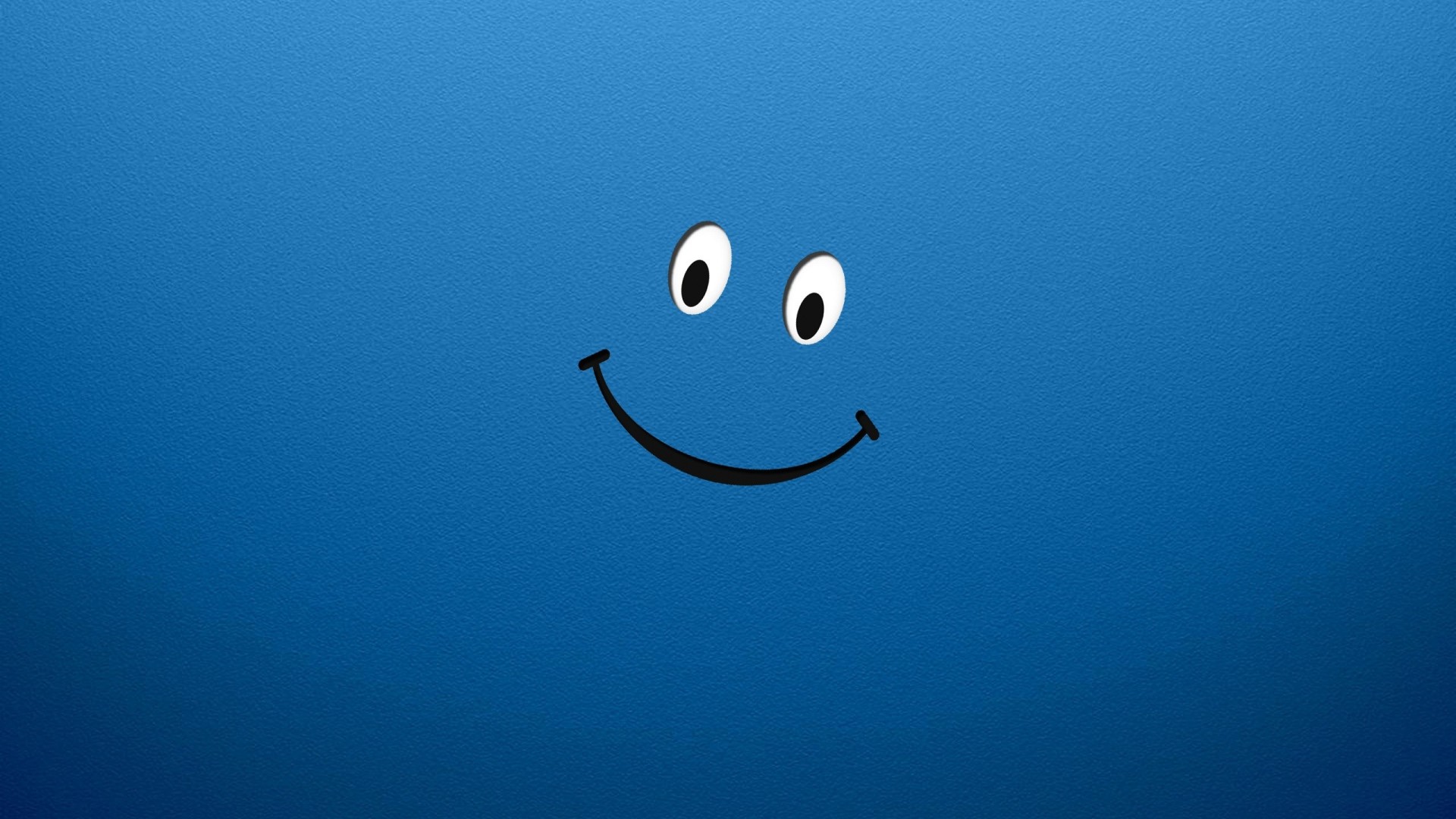 Faccina sorridente, Sfondo blu, Minimalismo, 1920x1080, wallpaper desktop