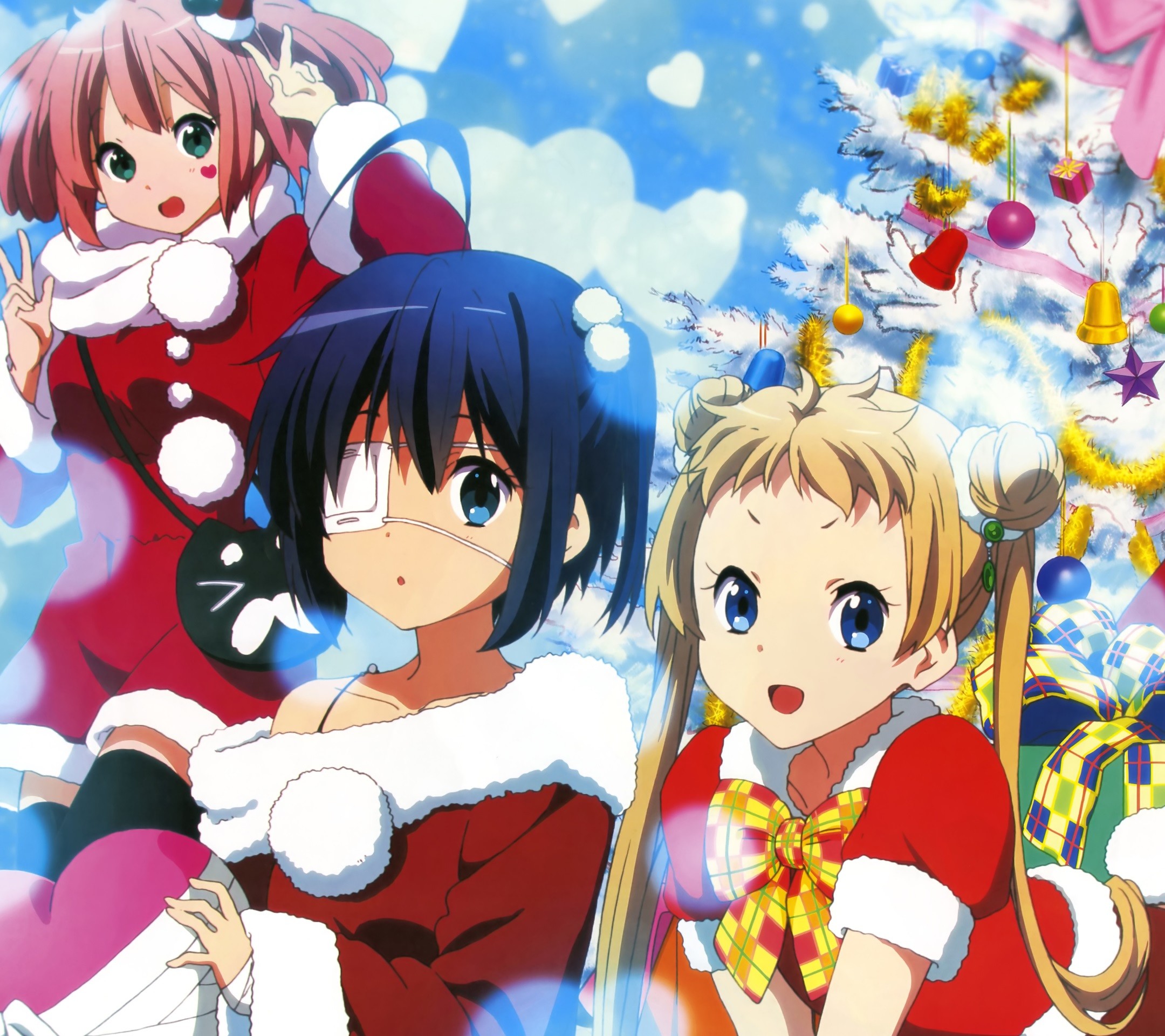 Rikka Takanashi, Chūnibyō demo Koi ga Shitai!, Natale, Kawaii, Full HD, schermata di blocco iPad