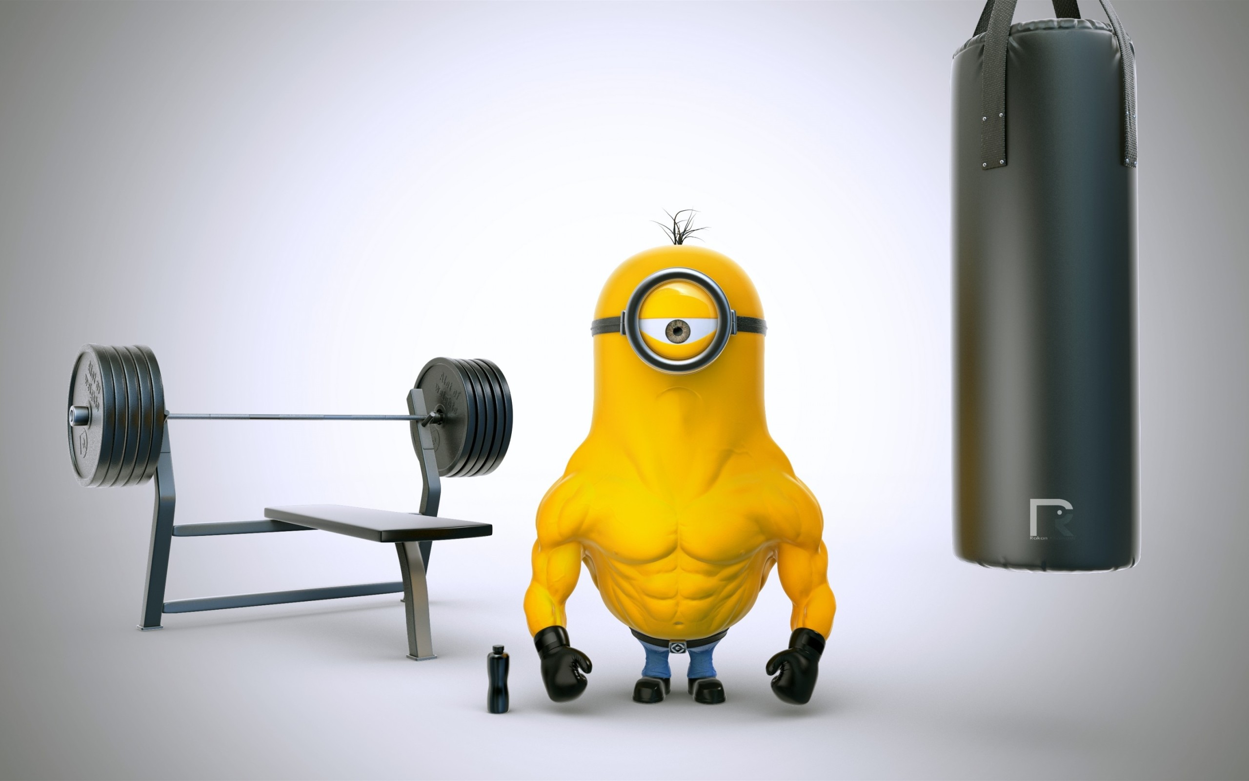 Minion, Cattivissimo me, Panca, Sacco da boxe, Umoristico, 2560x1600, sfondo MacBook Pro