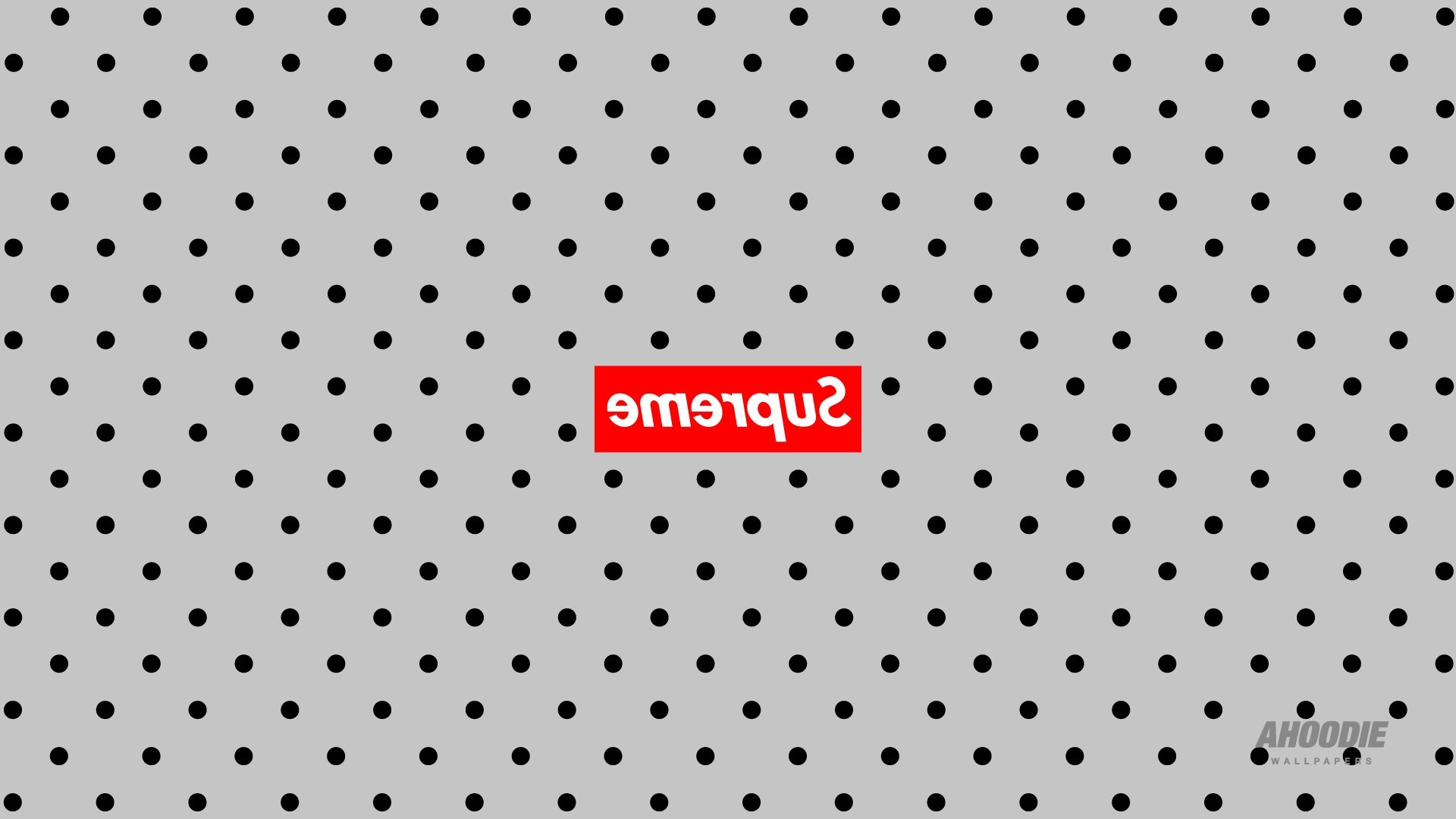 Logo Supreme, Pois, Grigio, Scritta specchiata, 1920x1080, sfondo per PC