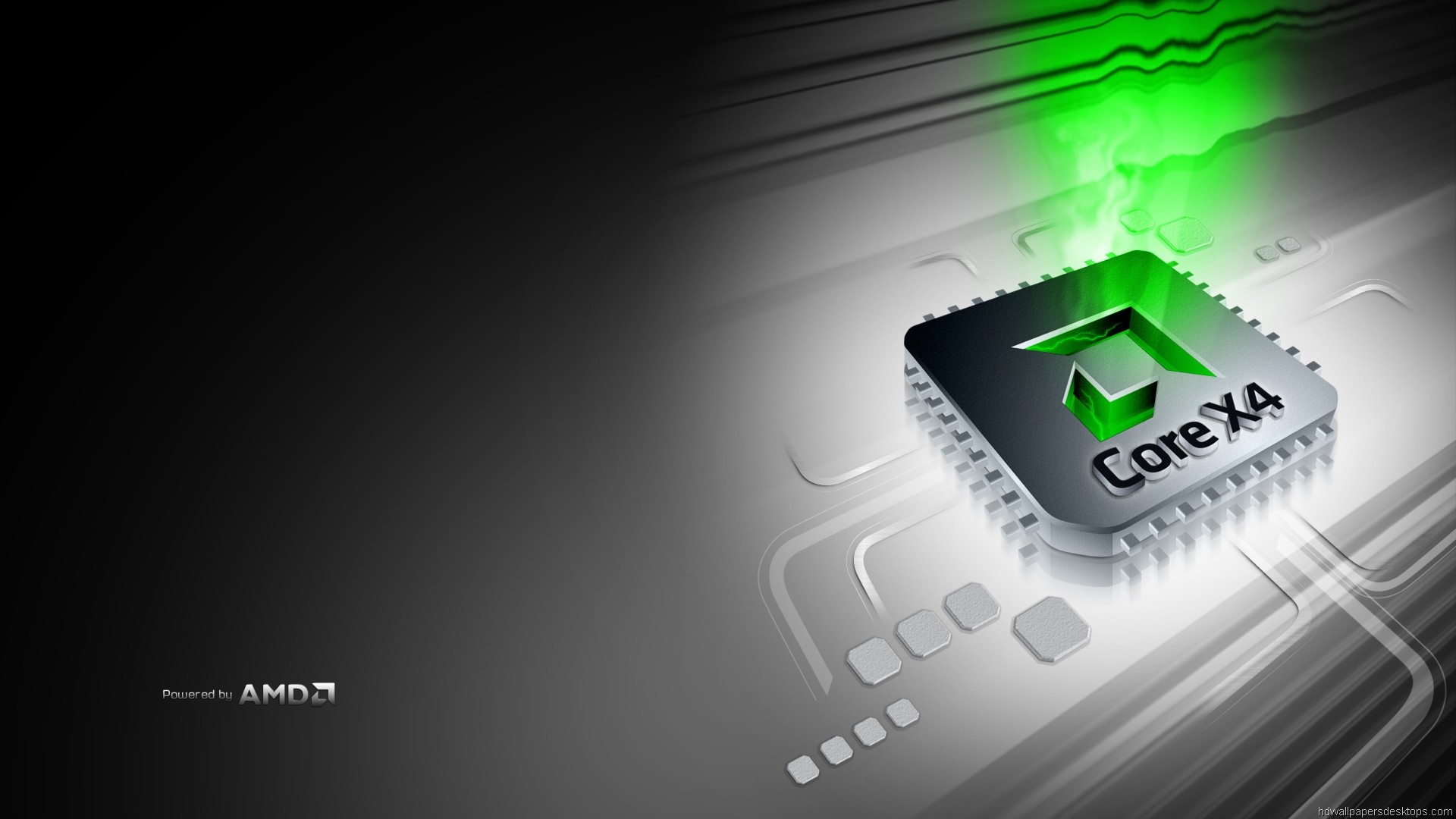 AMD, Processore, Core X4, Chip, sfondo Full HD per computer