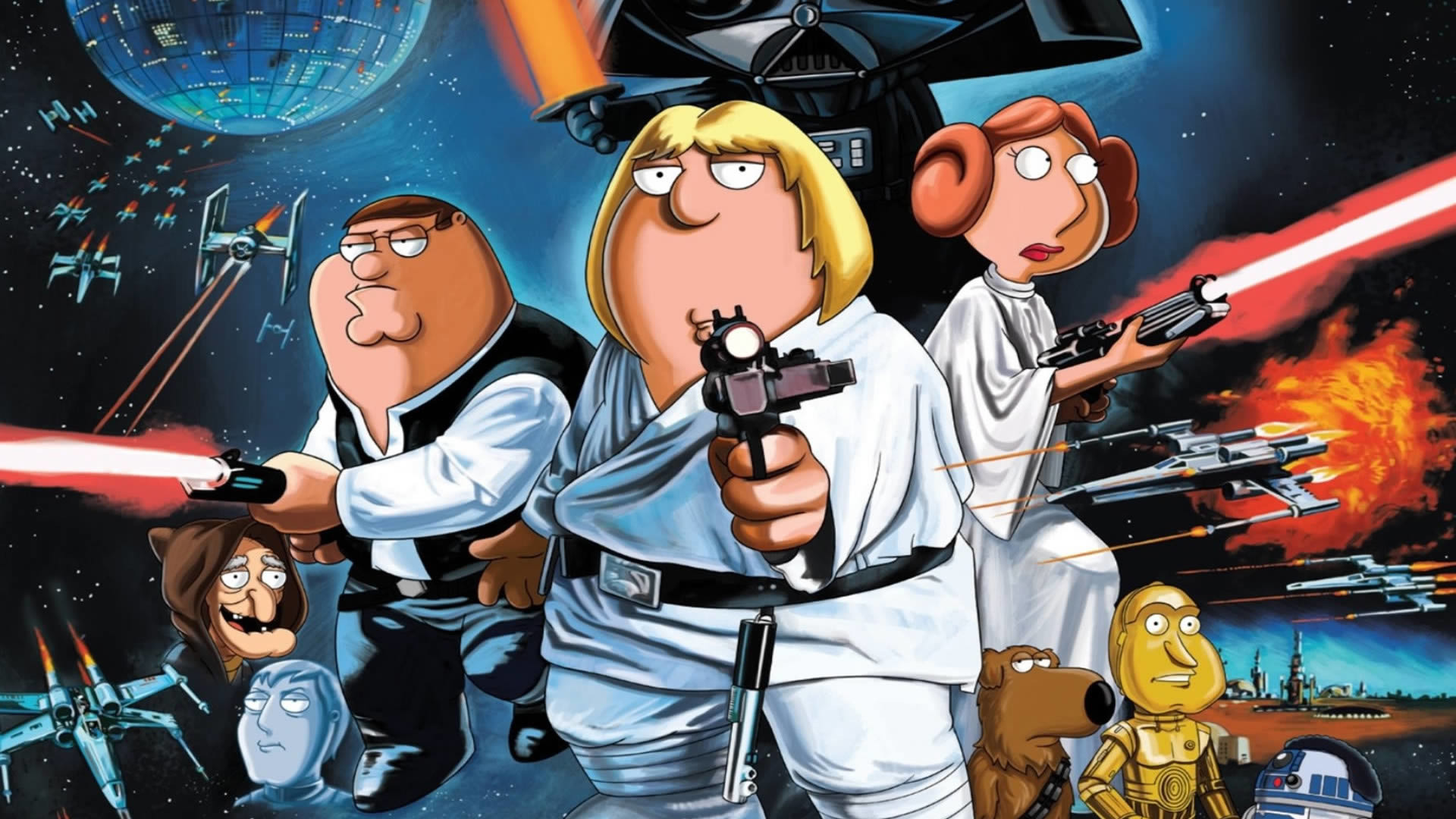 I Griffin, Peter Griffin, Star Wars, Parodia, Spade laser, Full HD, sfondo per portatile