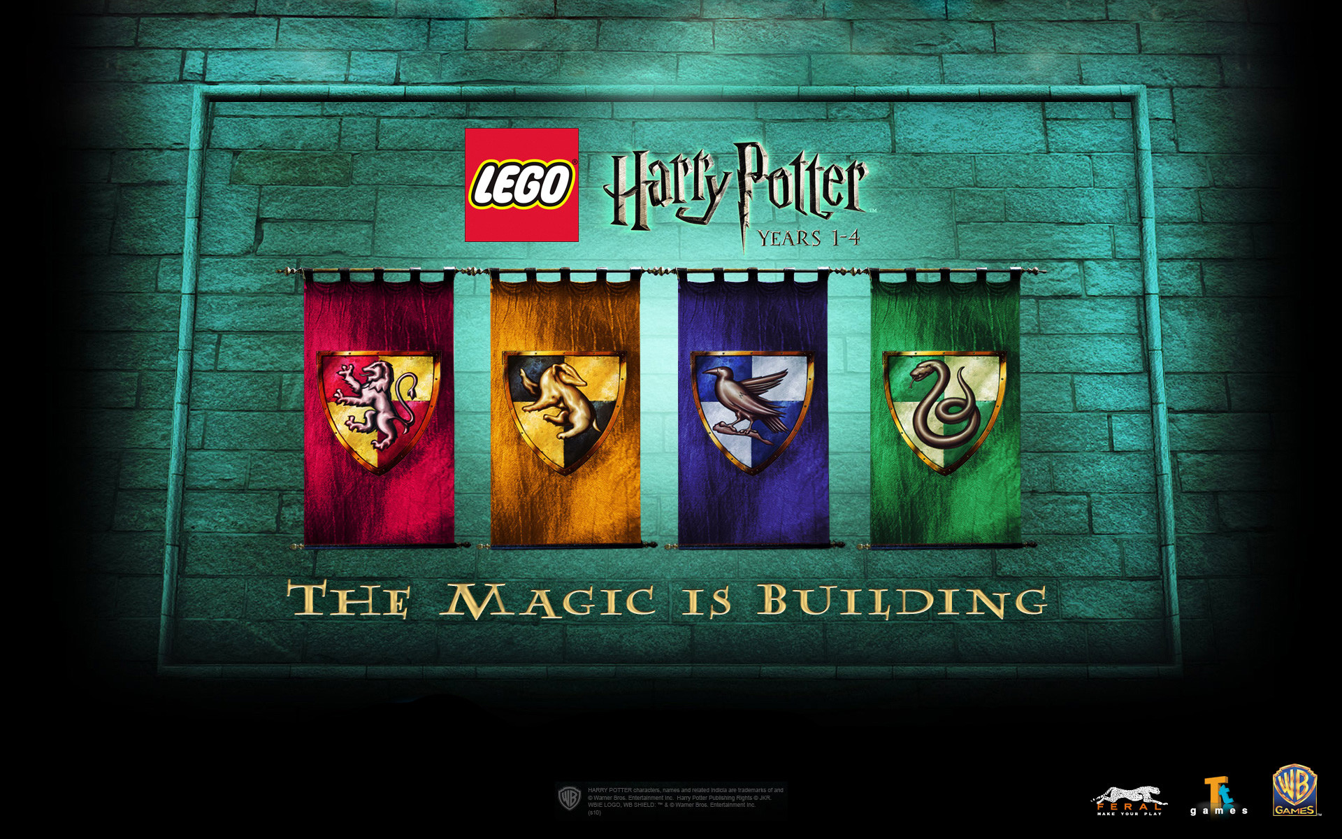 LEGO Harry Potter: Anni 1-4, Videogioco, Case di Hogwarts, Stendardi, sfondo widescreen Full HD