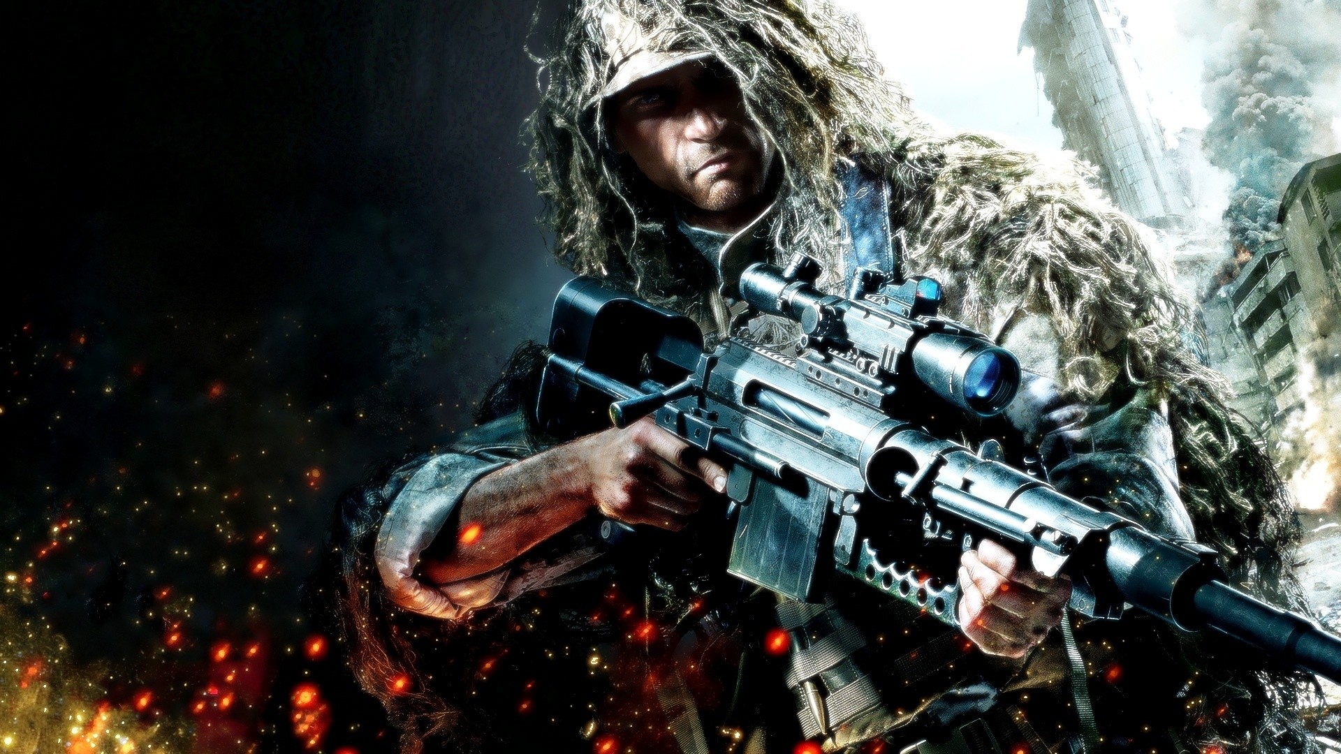 Sniper: Ghost Warrior 2, Cecchino, Ghillie suit, Fucile, Full HD, sfondo per PC e portatile