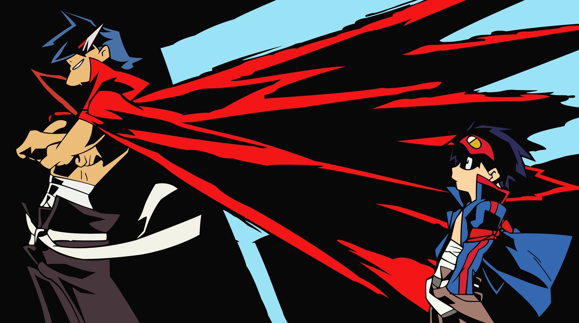 Kamina, Simon, Gurren Lagann, Mantello rosso, Anime, Full HD, sfondo desktop