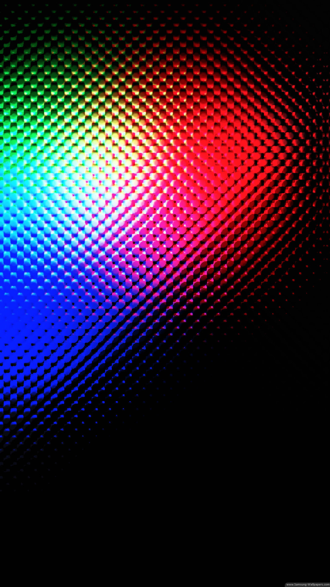 Luci, Pixel, Arcobaleno, Sfondo nero, schermata Home Samsung S7