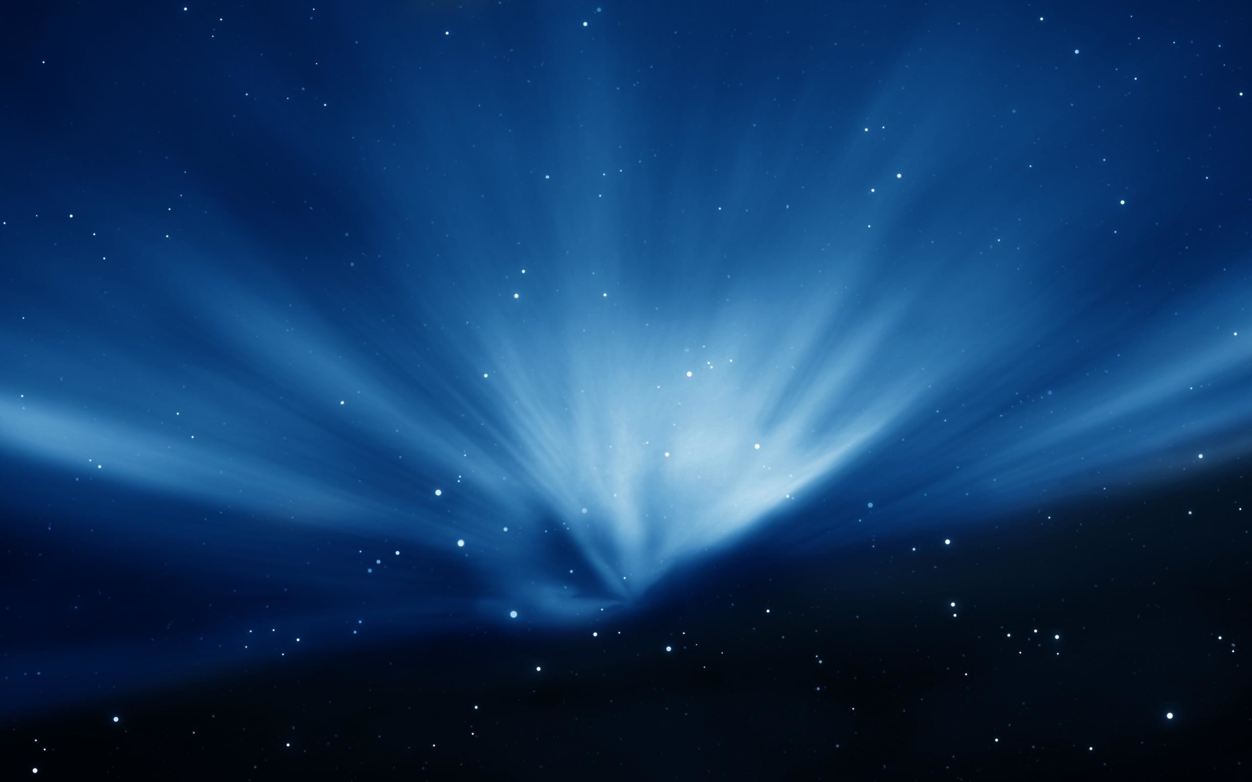 Raggi di luce, Stelle, Spazio, Blu, 2560x1600, wallpaper desktop