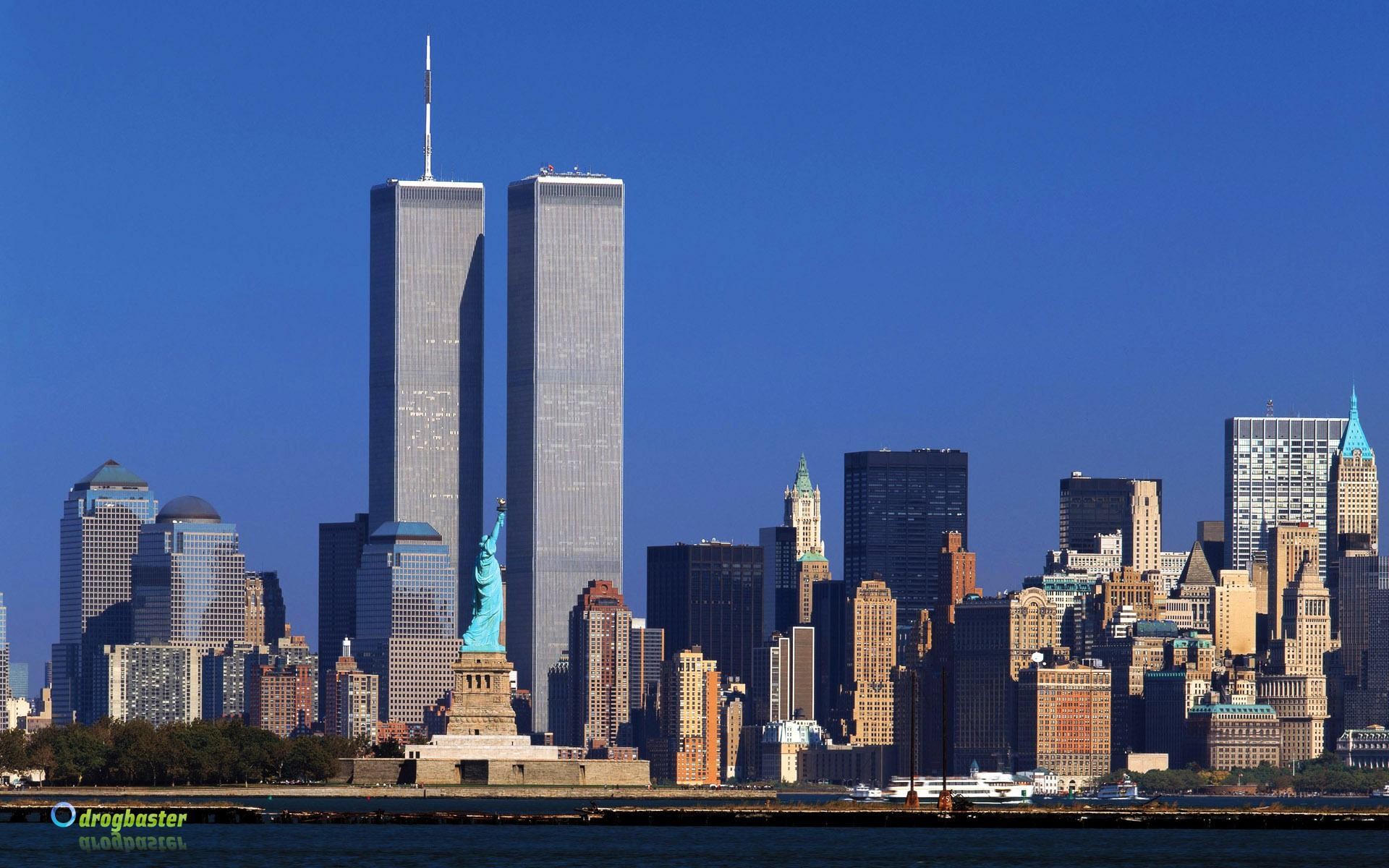 World Trade Center, Torri Gemelle, Statua della Libertà, Lower Manhattan, wallpaper per portatile