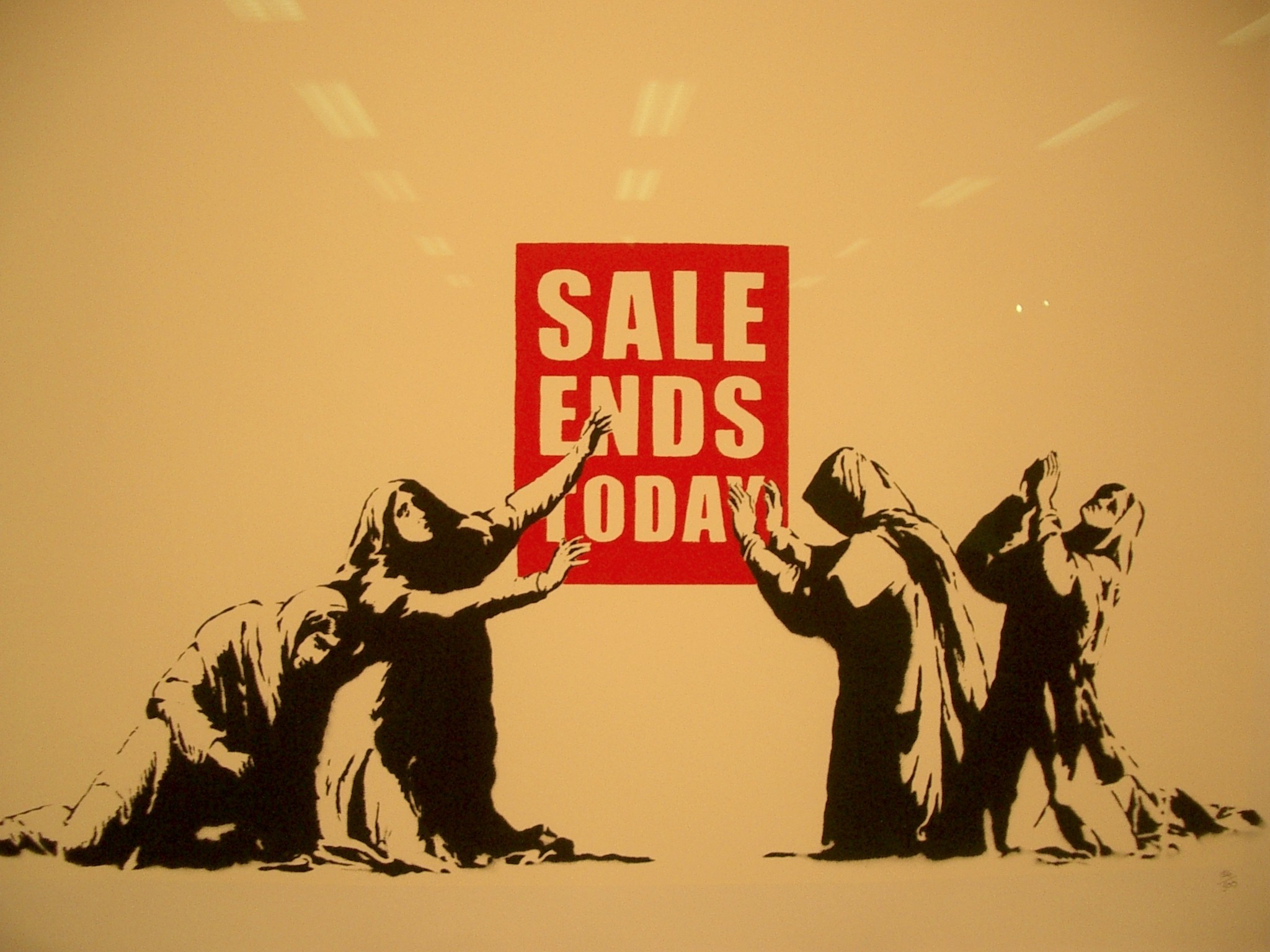 Sale Ends Today, Banksy, Stencil, Arancione, Full HD, schermata di blocco iPad
