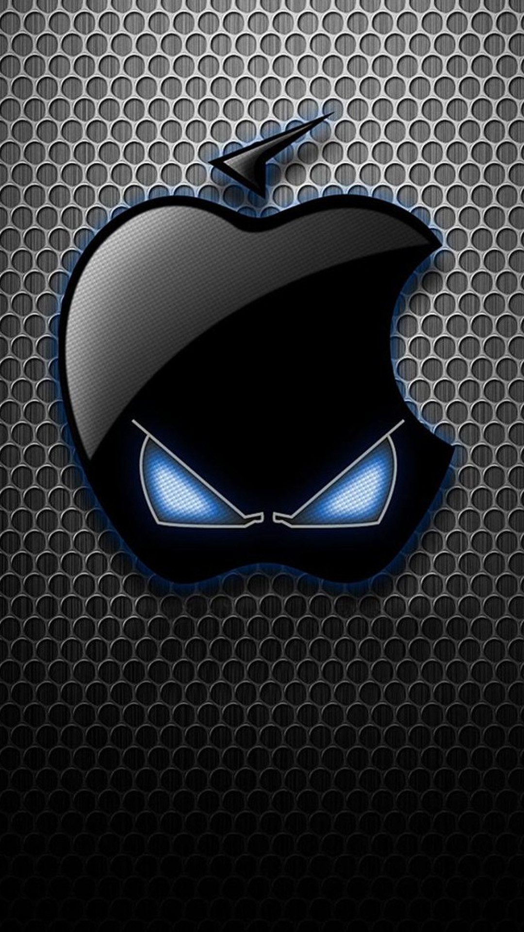 Logo Apple, Occhi arrabbiati, Griglia esagonale, immagine di sfondo iPhone 6