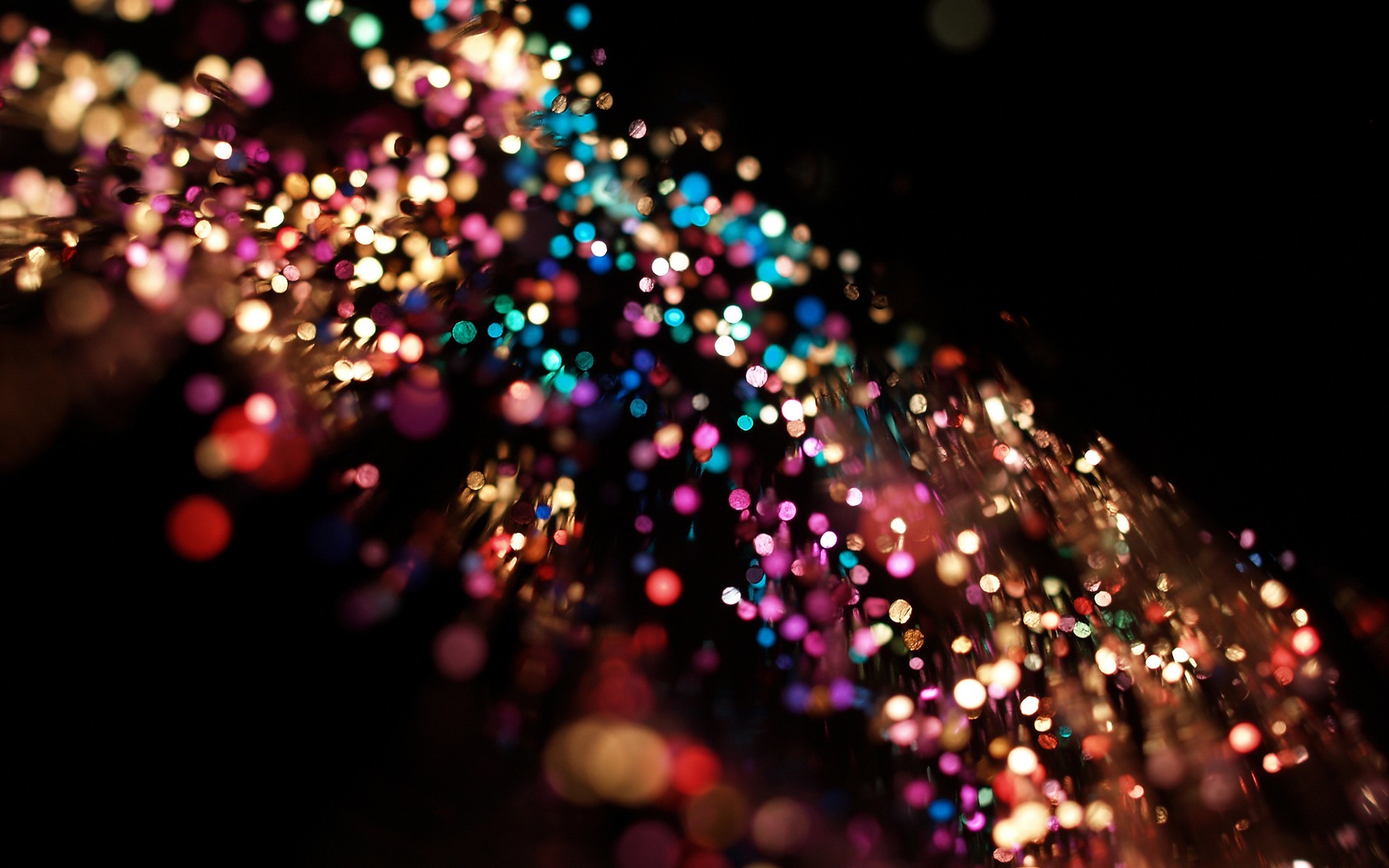 Bokeh, Luci colorate, Sfondo nero, Glitter, 1920x1200, wallpaper desktop