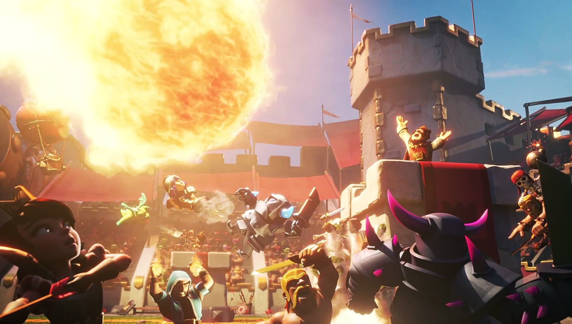 Clash of Clans, Castello, Palla di fuoco, Battaglia, P.E.K.K.A, 16:9 Full HD, sfondo widescreen