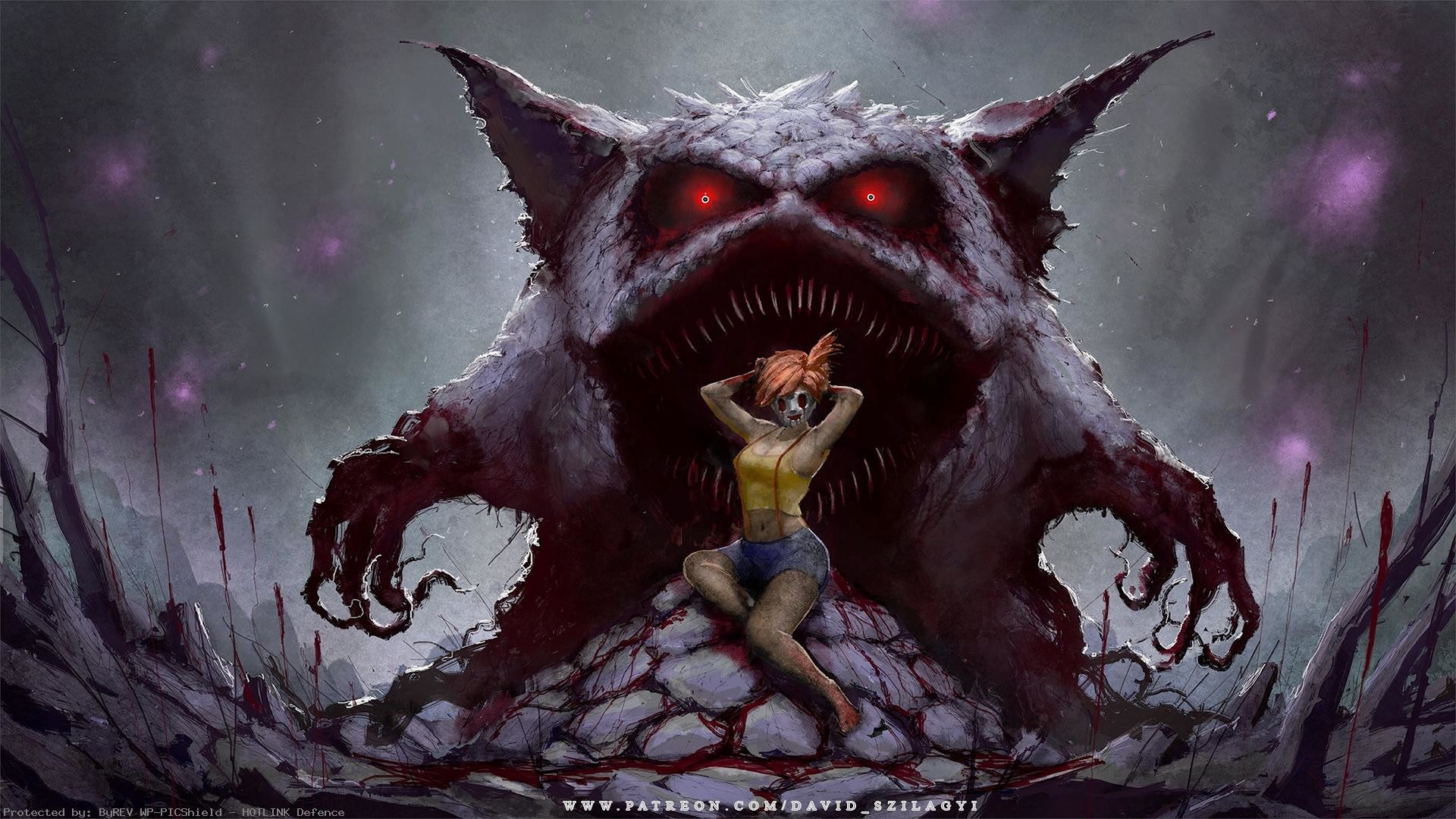 Gengar, Pokémon, Misty, Mostro, Arte digitale, Full HD 1080p, sfondo desktop