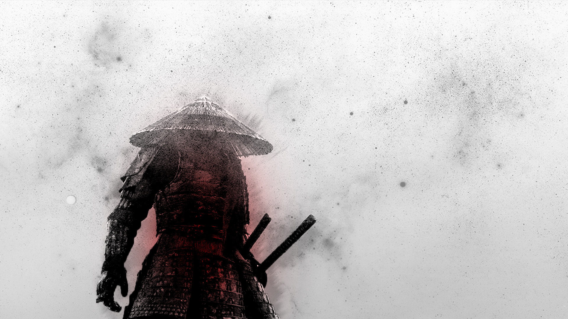 Samurai, Cappello di paglia, Katane, Sfondo bianco, Full HD, wallpaper per computer