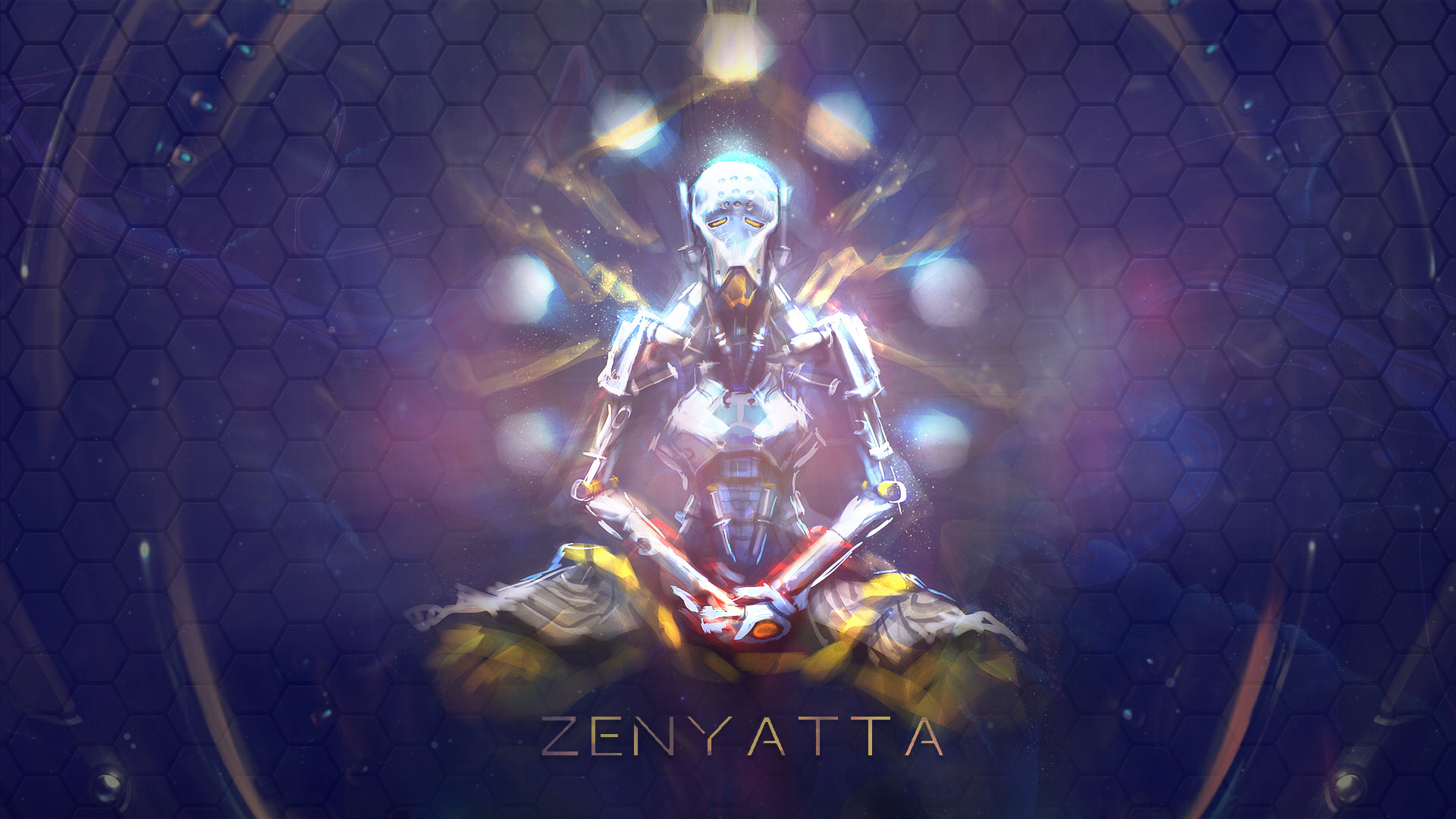 Overwatch, Zenyatta, Meditazione, Sfere, Full HD, sfondo per PC