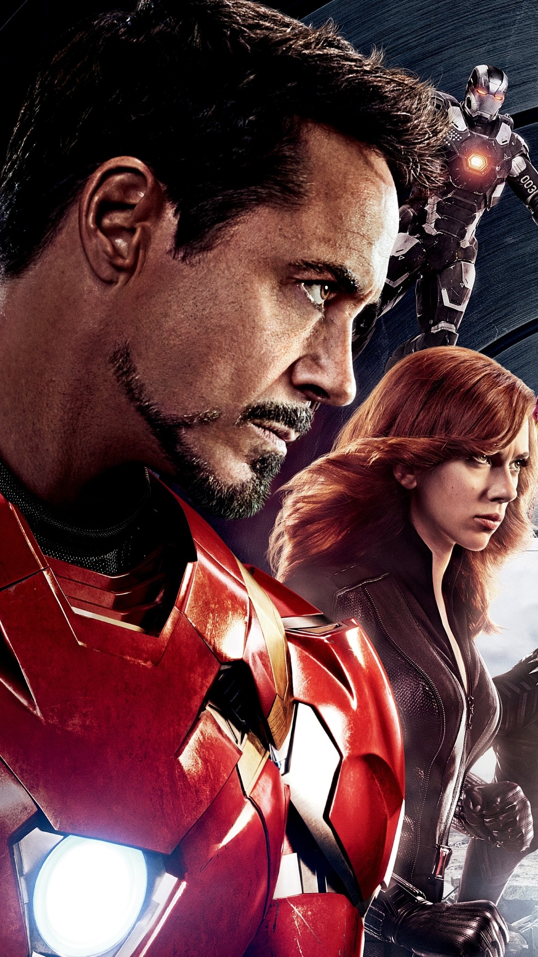 Tony Stark, Vedova Nera, Robert Downey Jr., Scarlett Johansson, Captain America: Civil War, sfondo iPhone