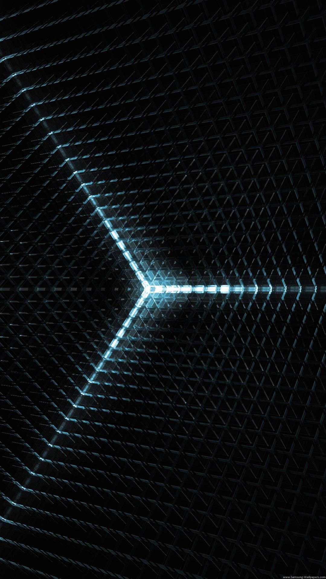 Linee luminose, Prospettiva, Azzurro, Sfondo nero, schermata di blocco dello smartphone