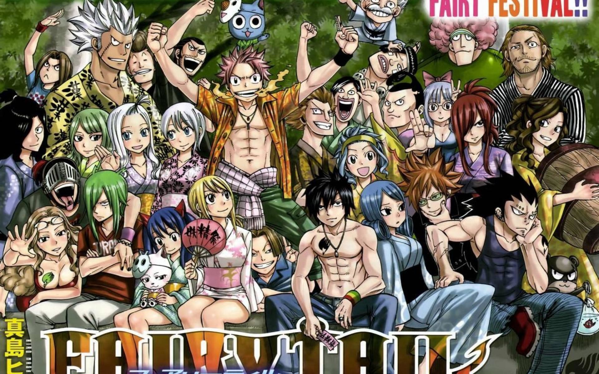 Fairy Tail, Fantasia, Gilda, Gruppo, Manga, Full HD, sfondo per portatile