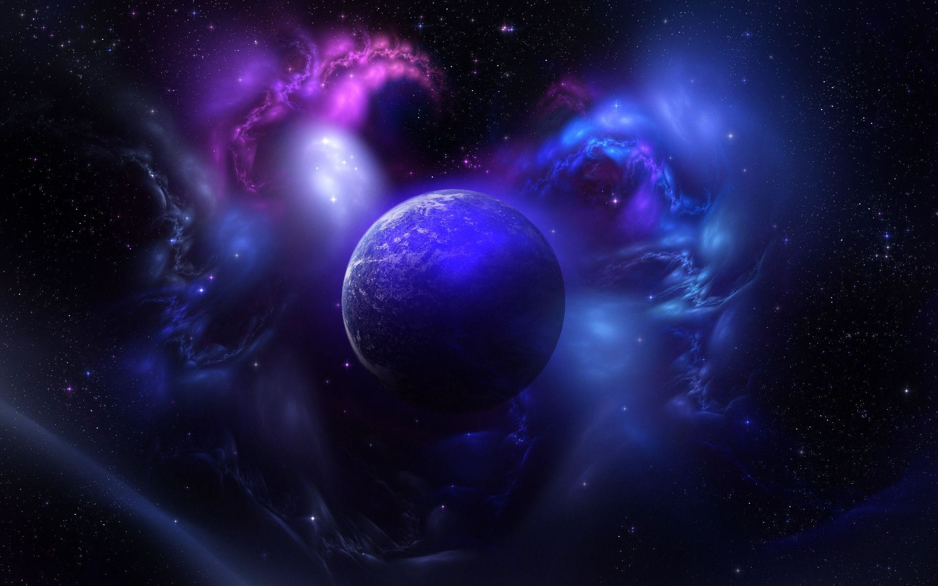 Pianeta, Nebulosa, Spazio, Viola, Stelle, 1920x1200, sfondo MacBook Pro