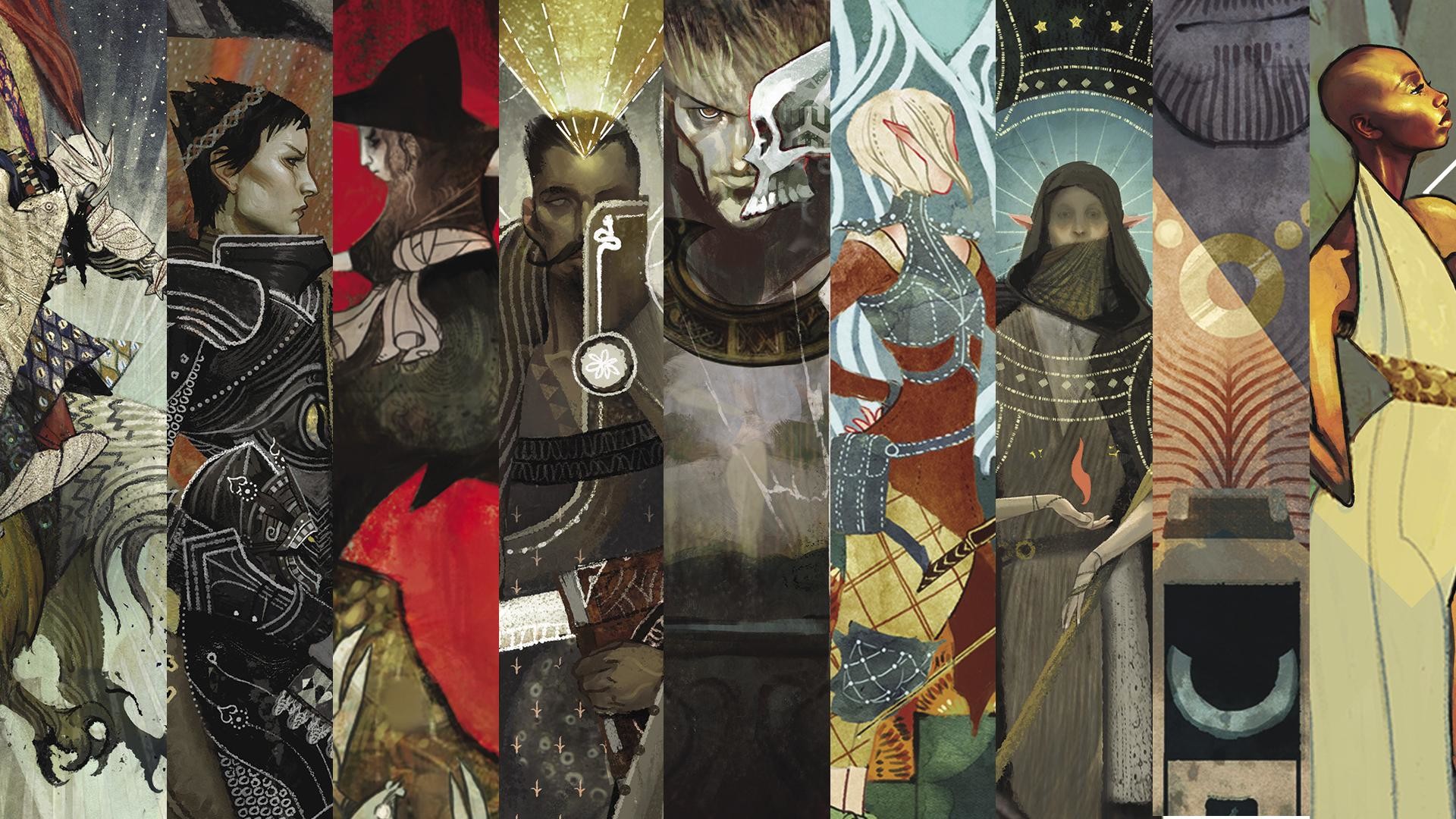 Dragon Age: Inquisition, Compagni, Tarocchi, Ritratti, Collage, Full HD, sfondo per PC
