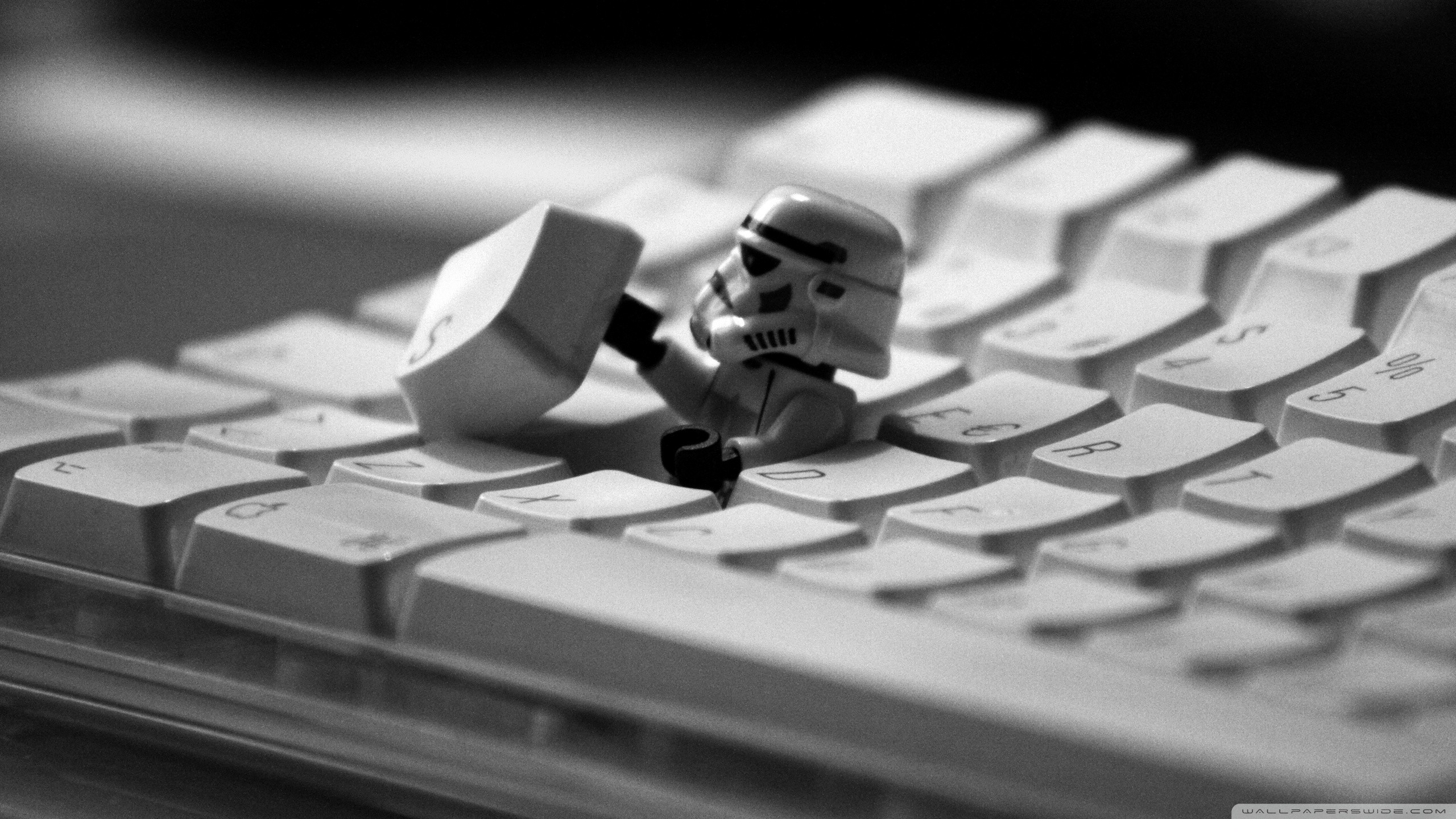 Stormtrooper LEGO, LEGO Star Wars, Tastiera, Bianco e nero, 2K, sfondo Windows 11