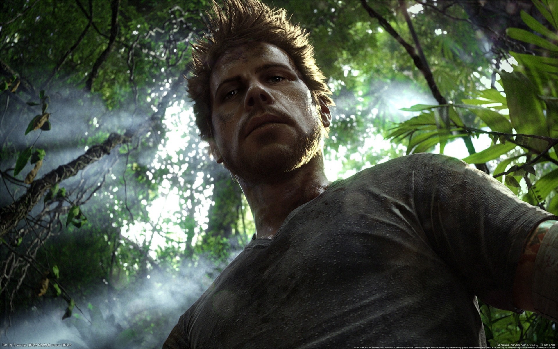 Jason Brody, Far Cry 3, Giungla, Vista dal basso, 16:10 Full HD, wallpaper widescreen