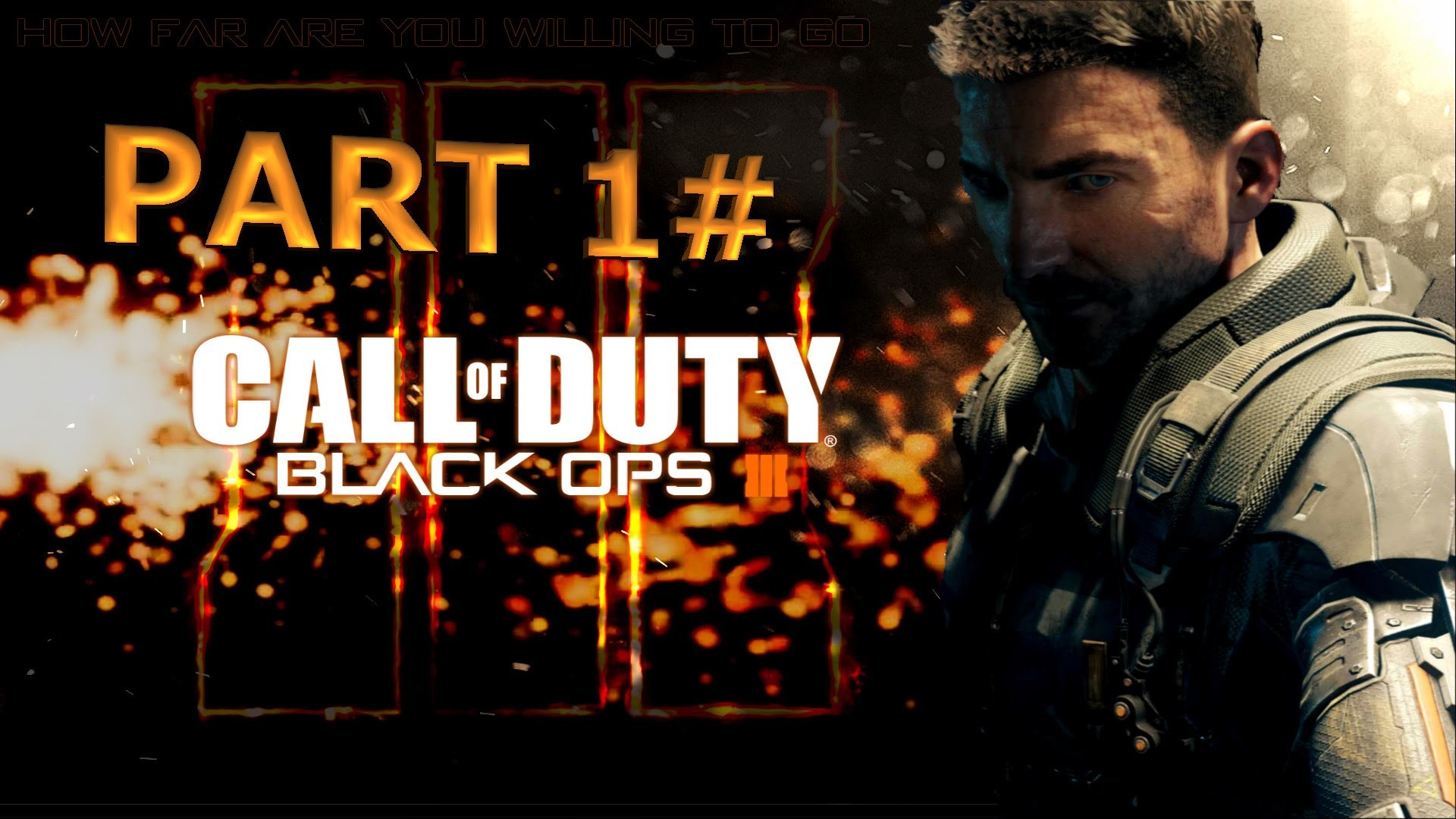 Call of Duty: Black Ops III, Logo, Soldato, Scintille, 16:9 Full HD, sfondo widescreen