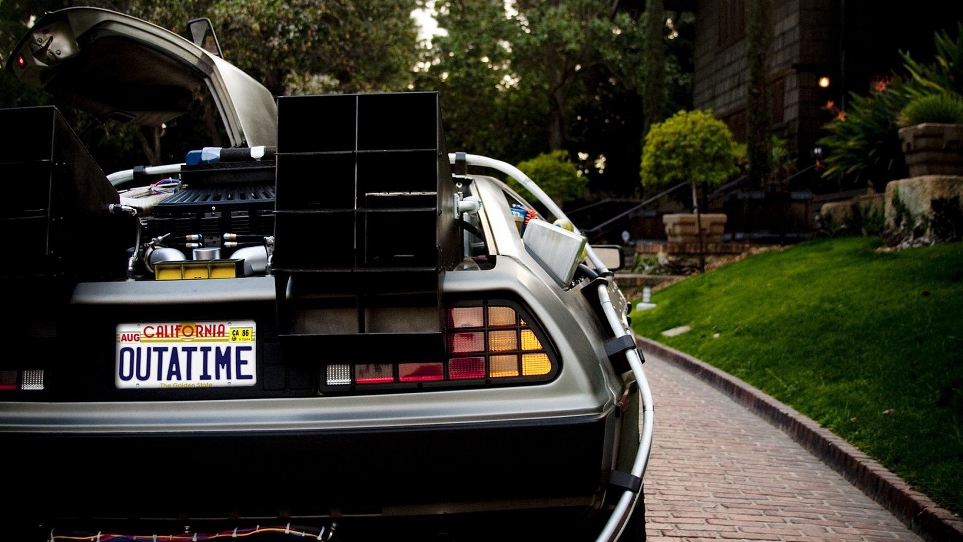 DeLorean DMC-12, OUTATIME, Ritorno al futuro, Targa, Full HD, sfondo per portatile