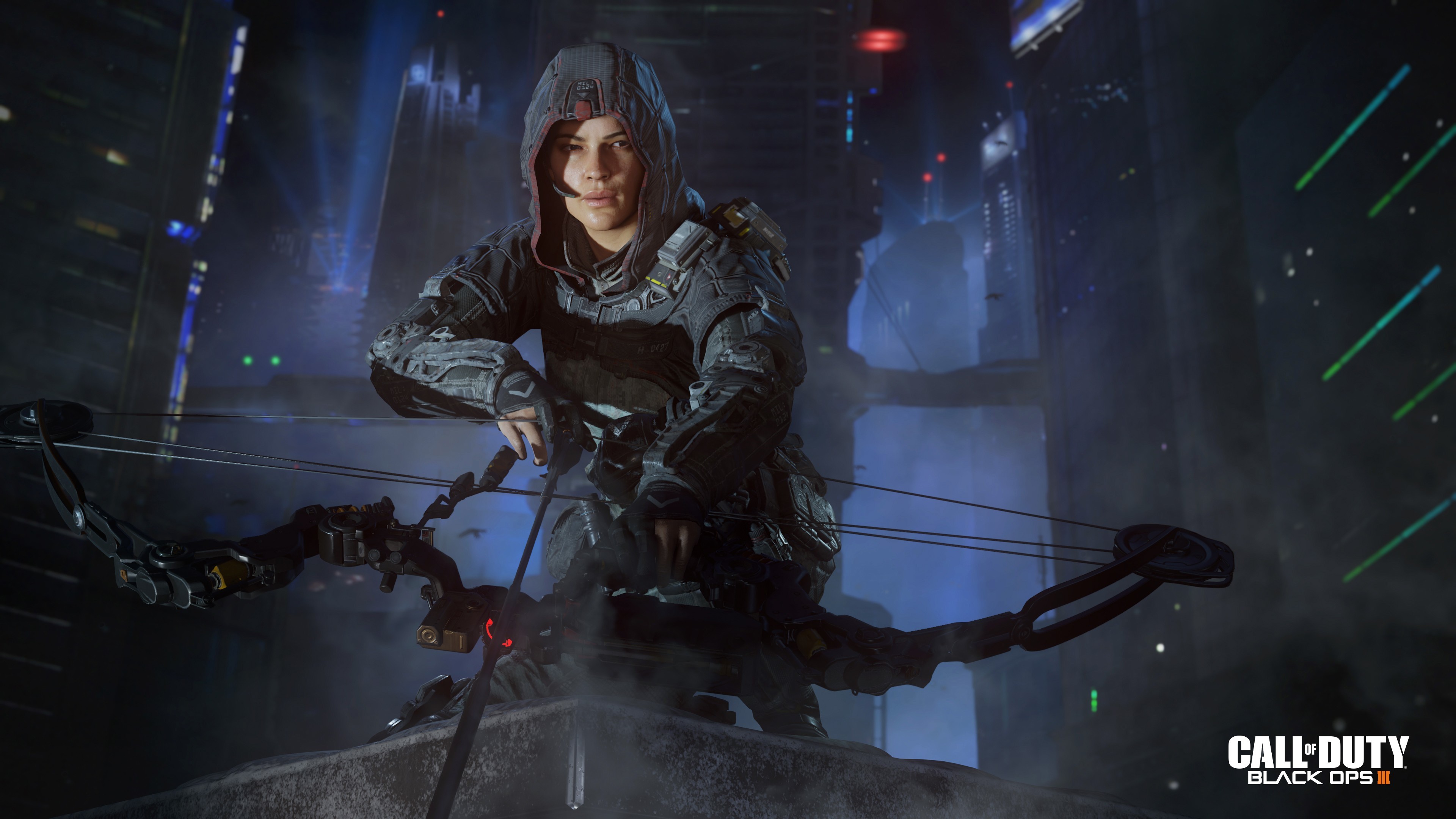 Call of Duty: Black Ops III, Outrider, Arco, Notte, 4K, sfondo desktop
