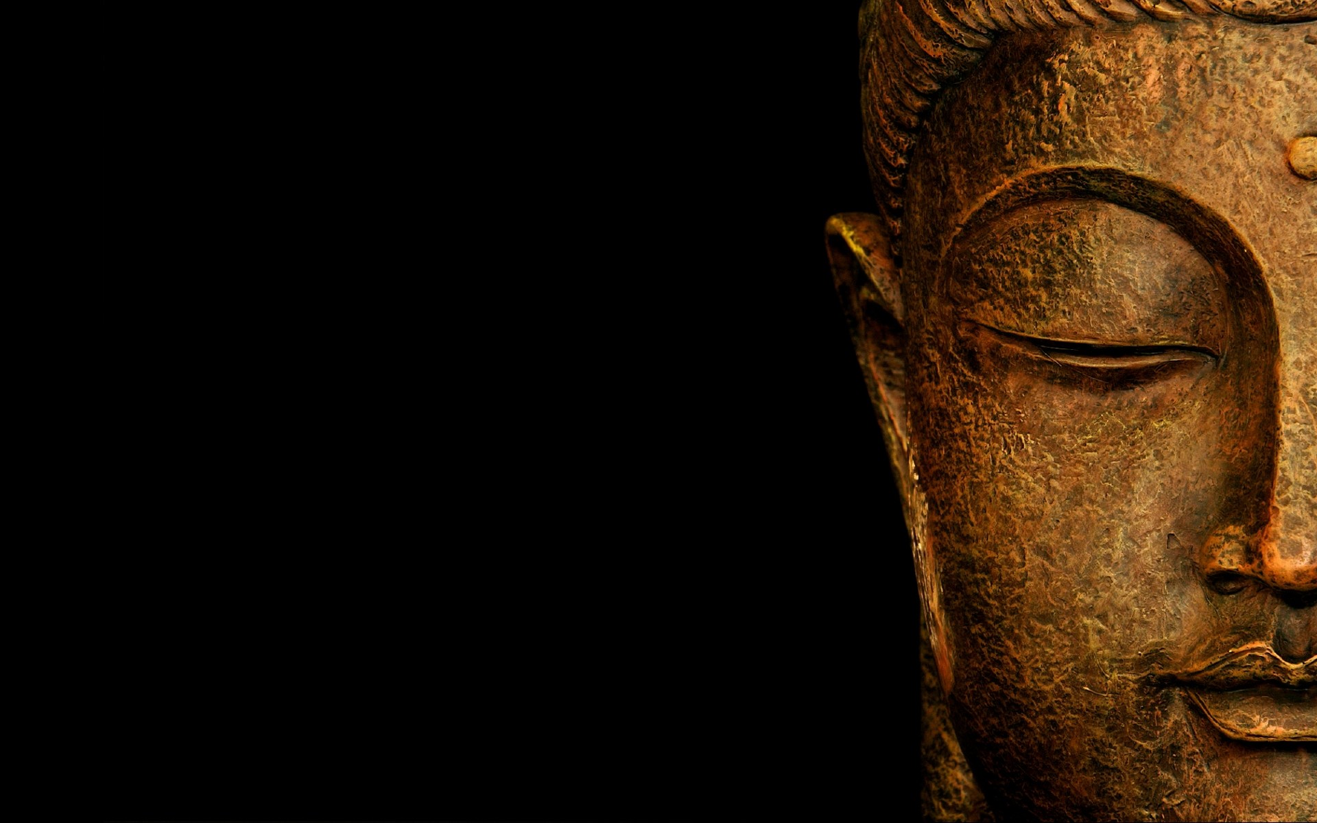 Buddha, Volto, Sfondo nero, Full HD, wallpaper per computer