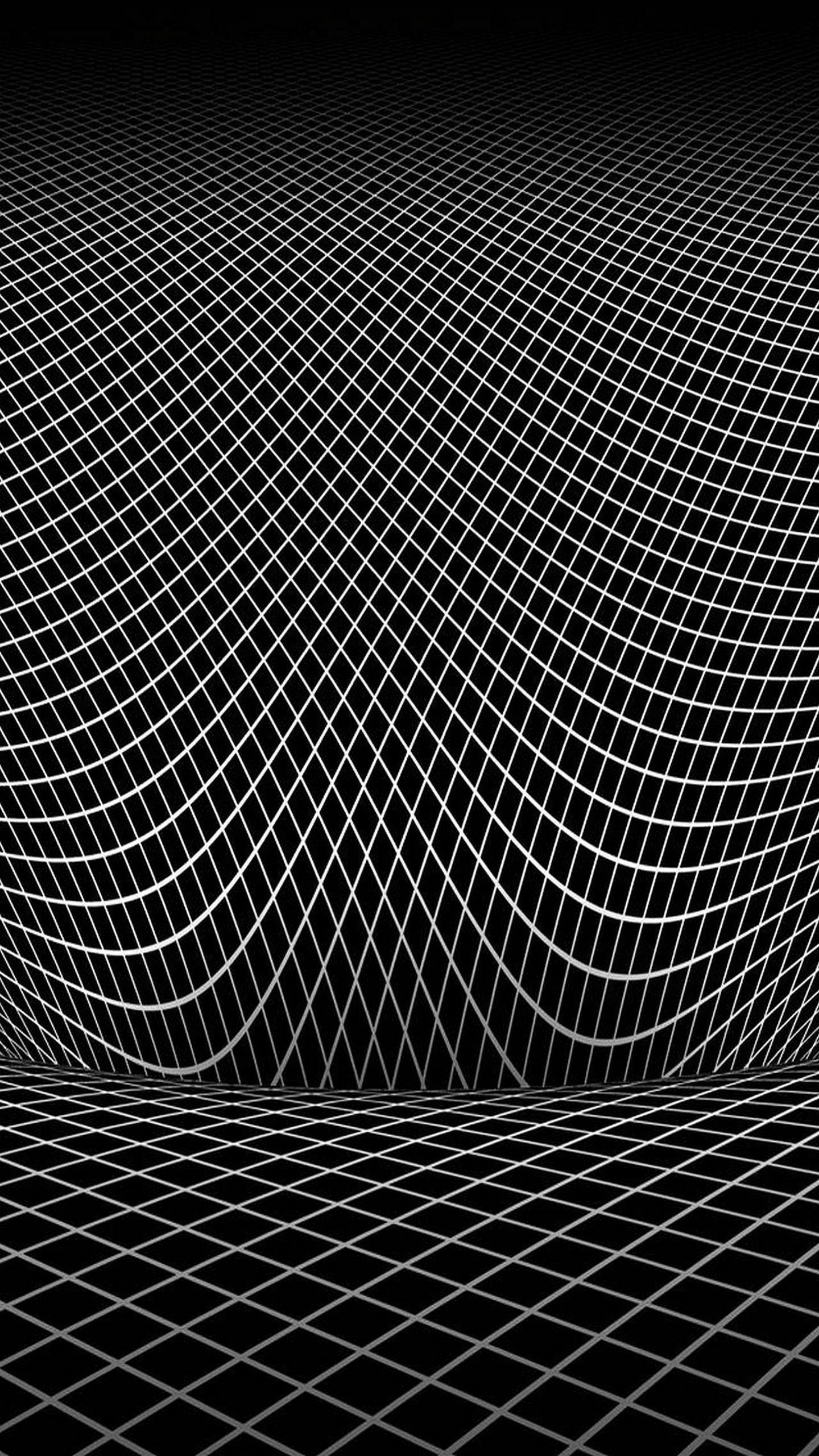 Griglia, Linee, Bianco e nero, 3D, QHD+, schermata di blocco Samsung Galaxy S6