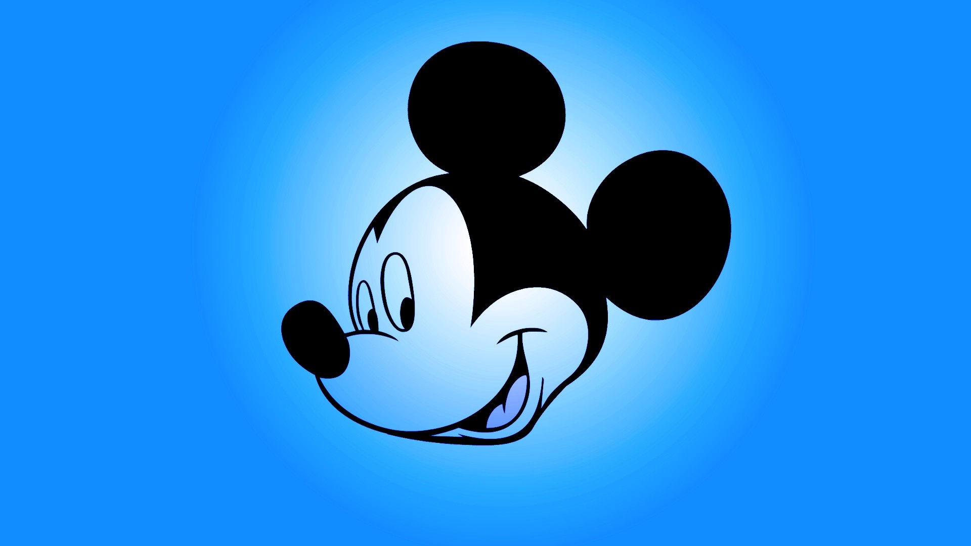 Topolino, Silhouette, Sfondo blu, Full HD, wallpaper per computer