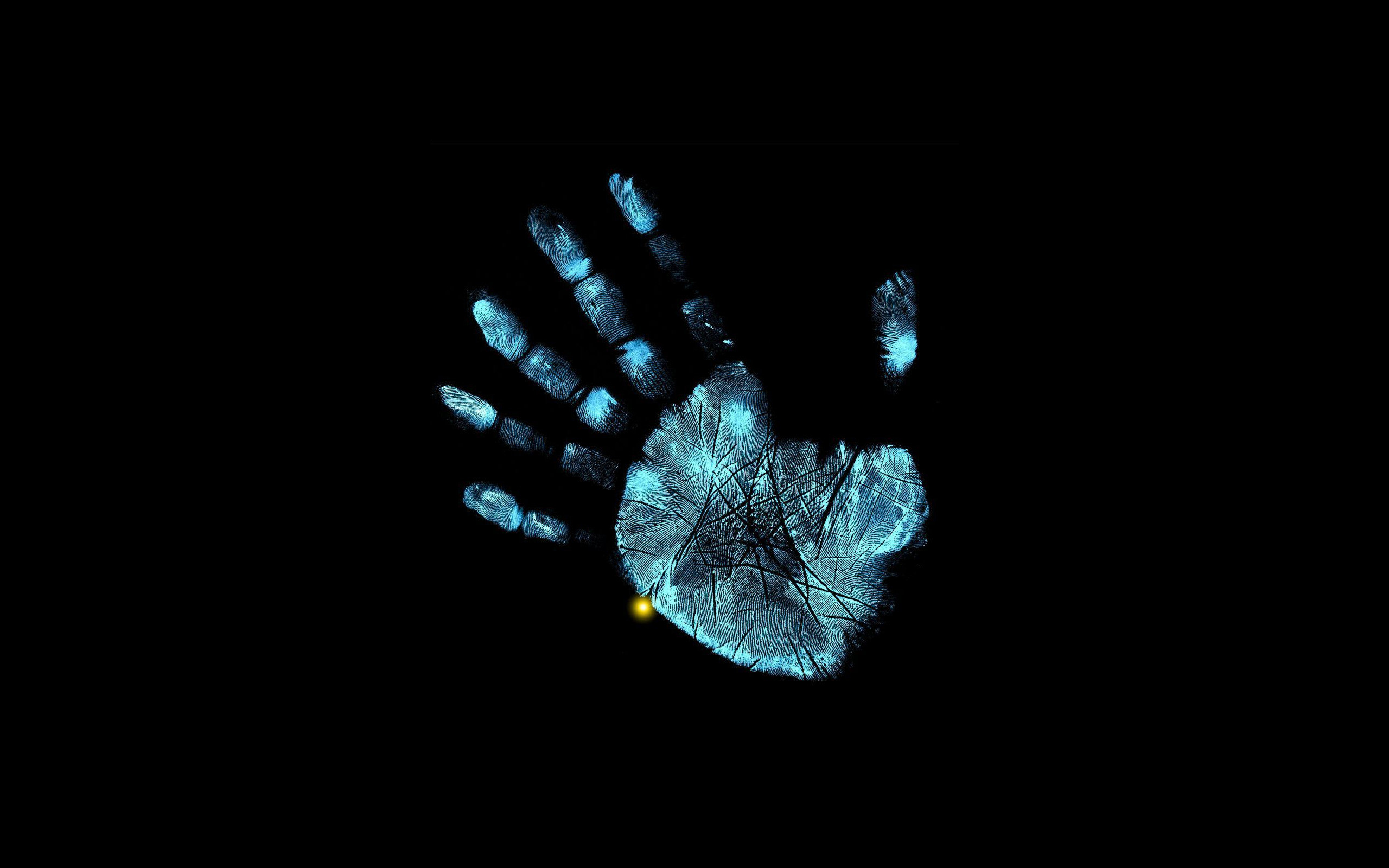 Impronta di mano, Minimalista, Sfondo nero, 2K, wallpaper per portatile