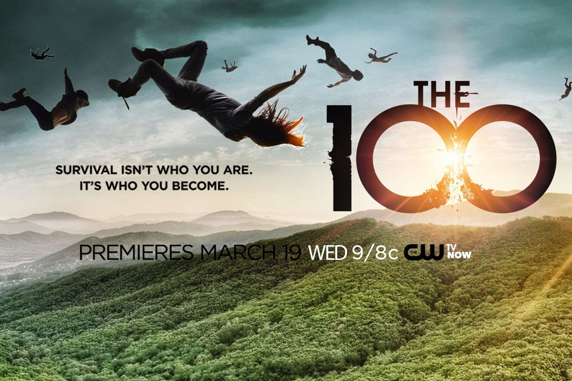 The 100, Logo, The CW, Persone che cadono, Poster, Full HD, sfondo per portatile