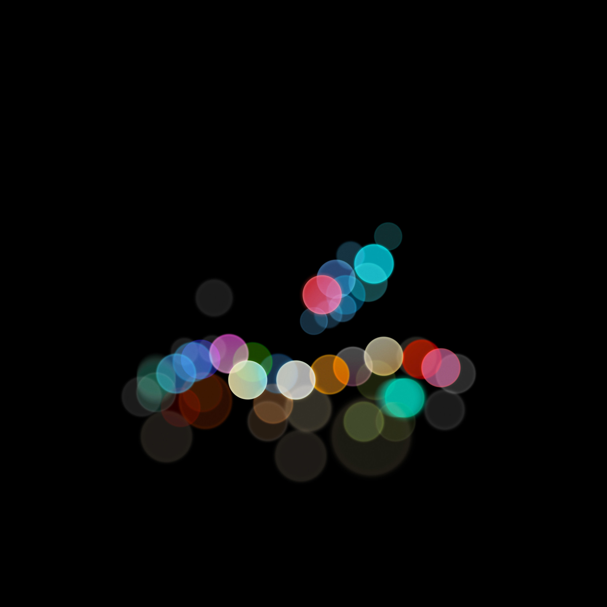 Evento Apple settembre 2016, Bokeh, Luci colorate, Sfondo nero, Full HD, schermata di blocco iPad
