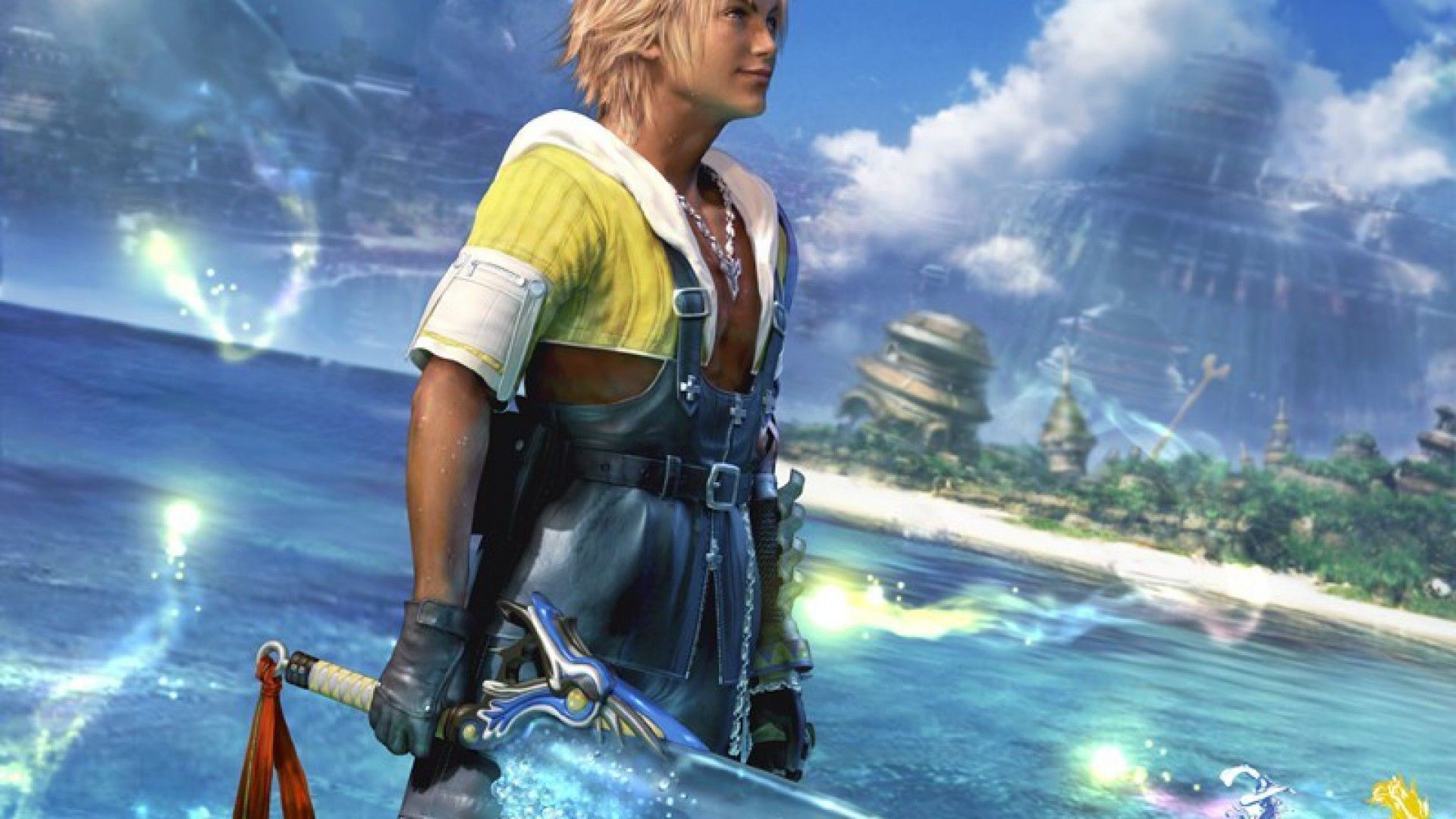 Tidus, Final Fantasy X, Spada, Mare, 1920x1080, sfondo per PC