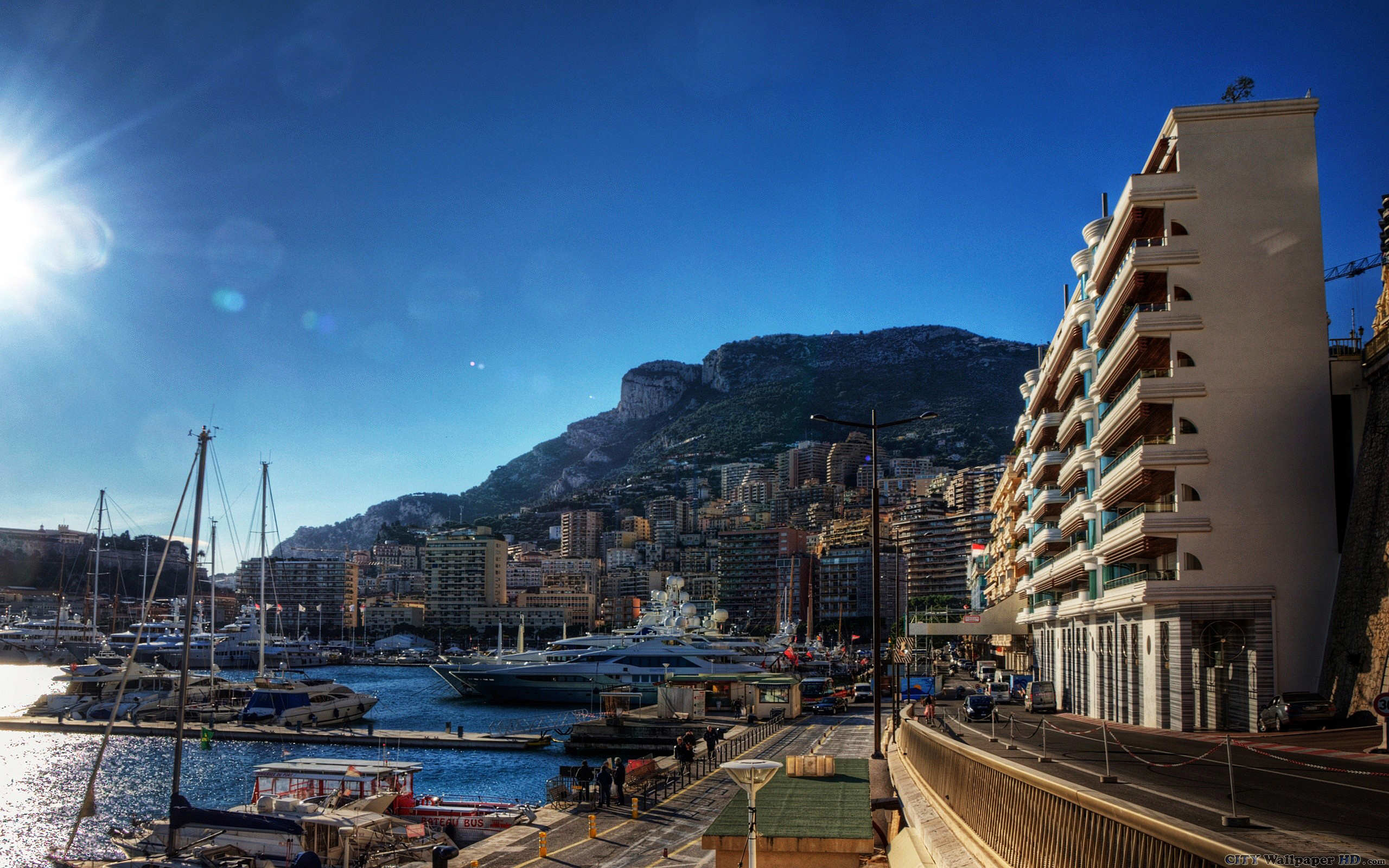 Monaco, Monte Carlo, Porto, Yacht, Cielo azzurro, 2K, sfondo per PC