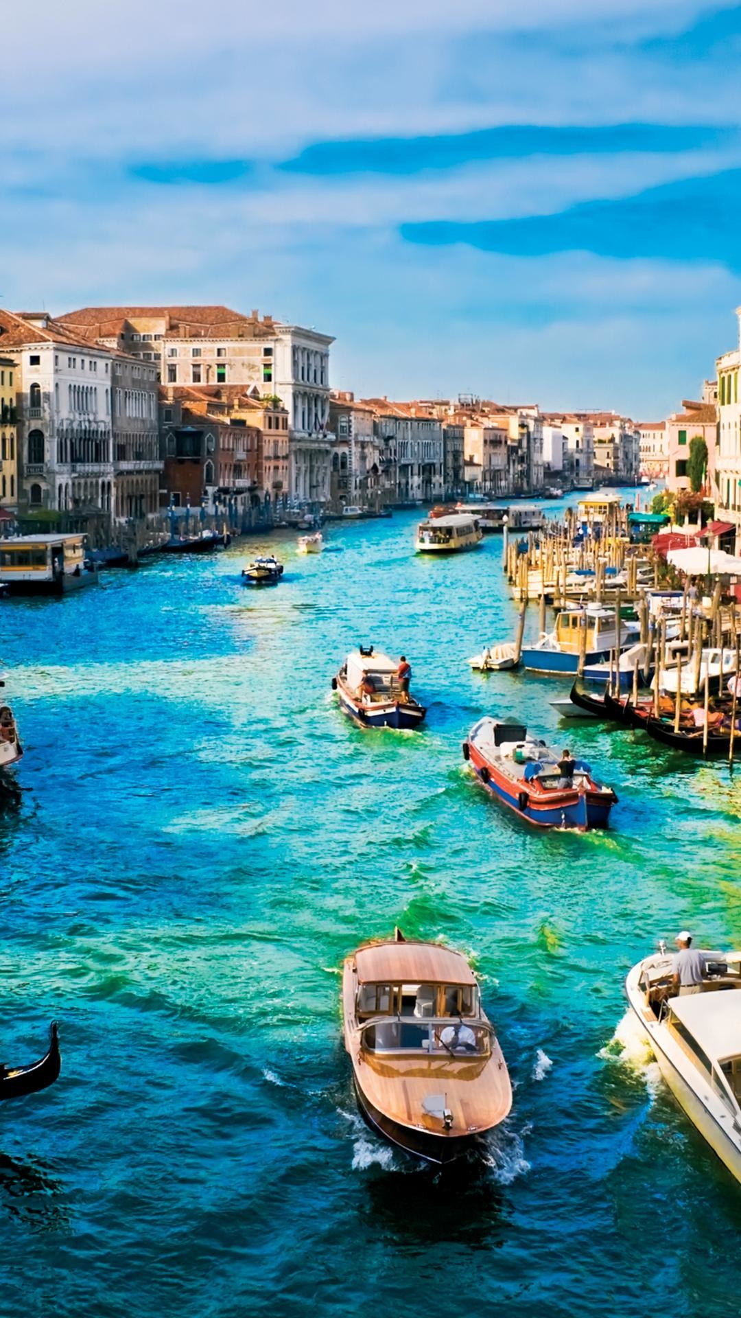Canal Grande, Venezia, Motoscafi, Verticale, Full HD, sfondo per iPhone e Android