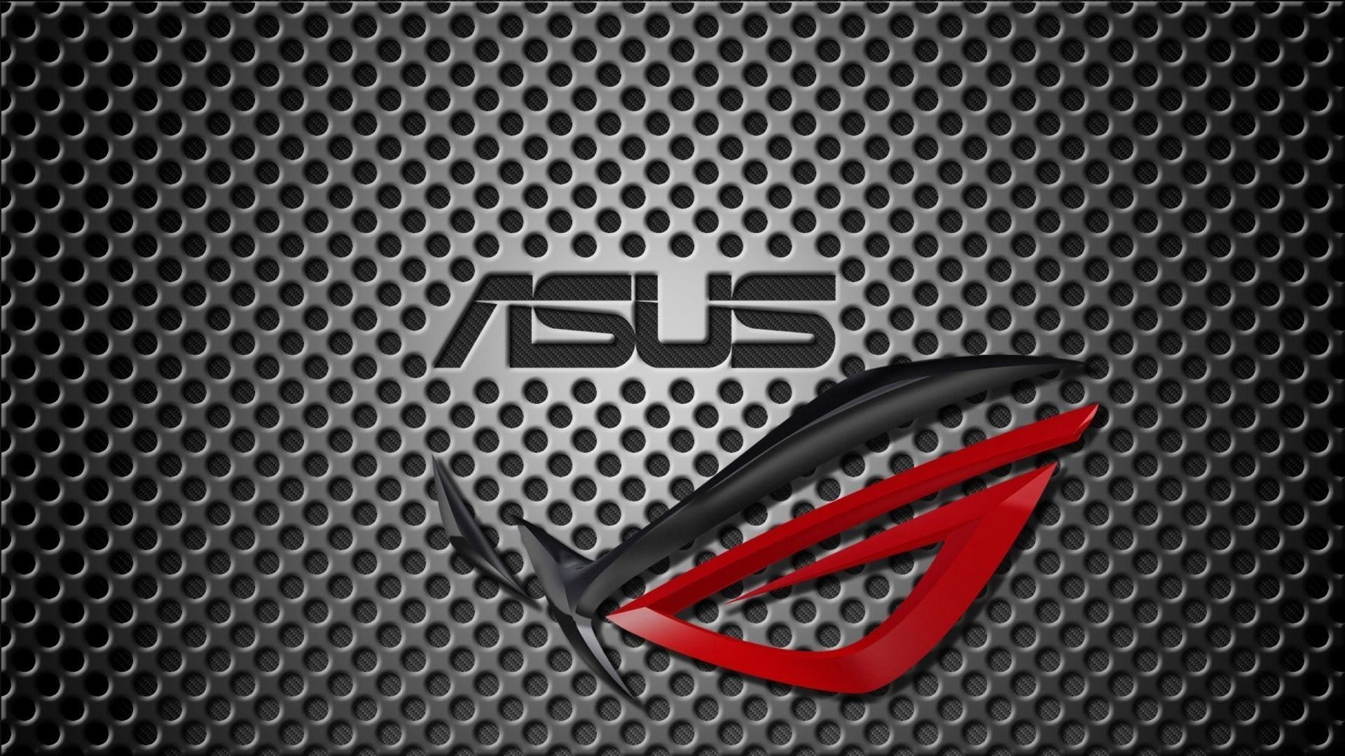 Asus ROG, Republic of Gamers, Logo, Griglia metallica, Rosso, 16:9 Full HD, sfondo widescreen