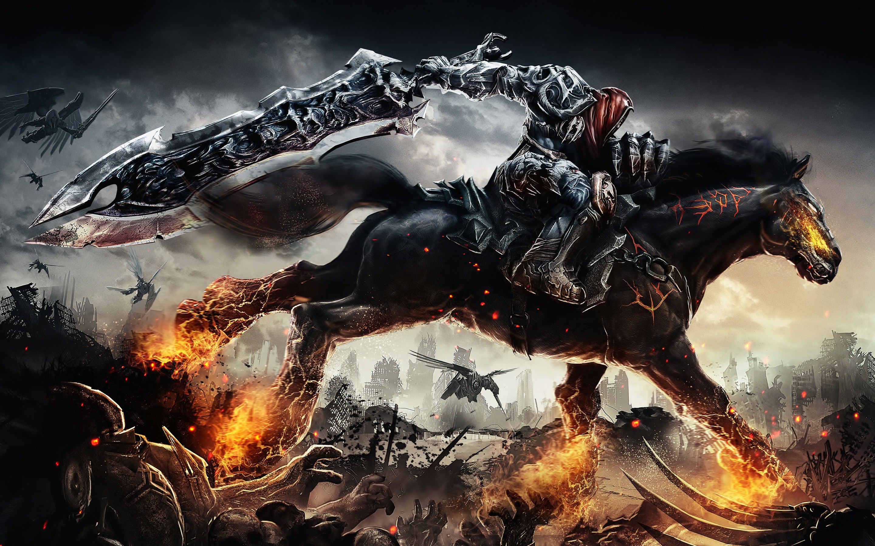 Guerra, Darksiders, Cavallo, Spada, 2K, sfondo per PC e portatile