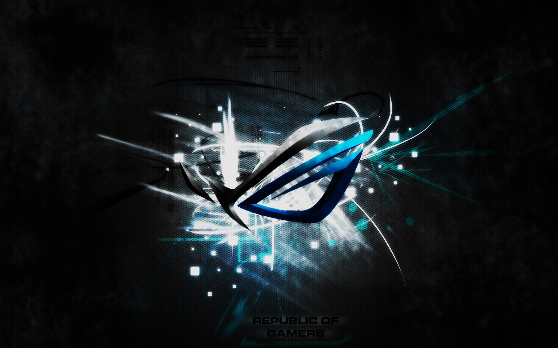ASUS ROG, Logo ROG, Esplosione di luce, Blu, 1920x1200, immagine di sfondo