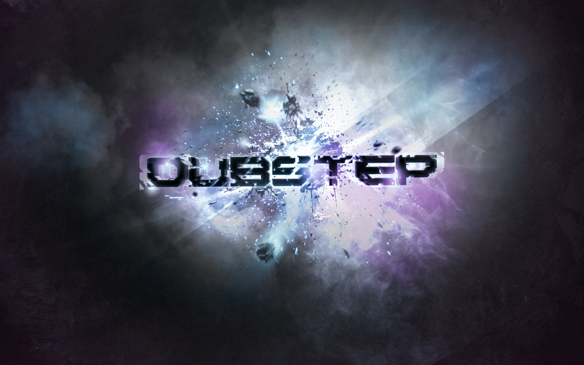 Dubstep, Testo 3D, Esplosione, Viola, Musica elettronica, sfondo Full HD per desktop