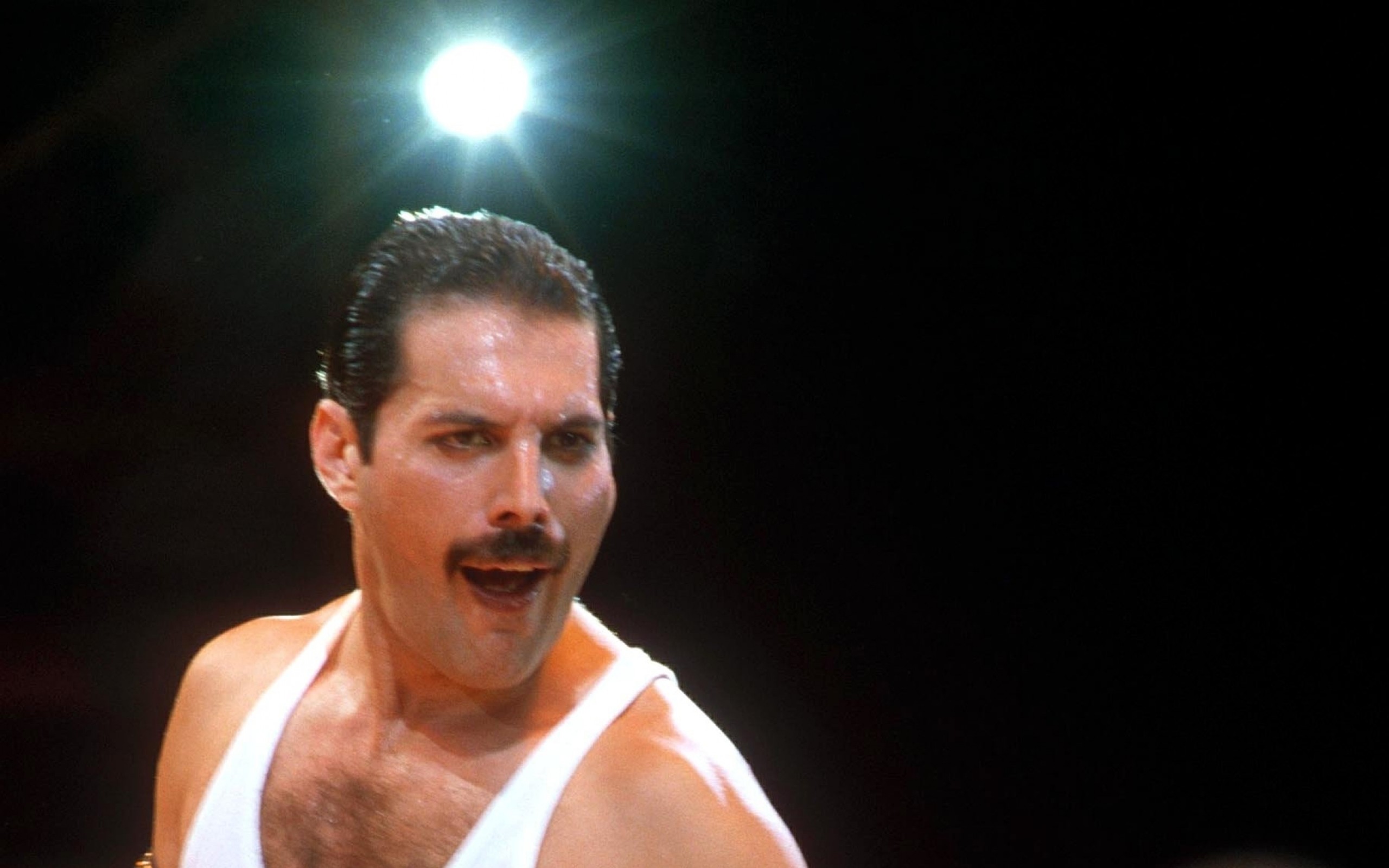 Freddie Mercury, Queen, Ritratto, Baffi, Luce di scena, 2K, sfondo desktop