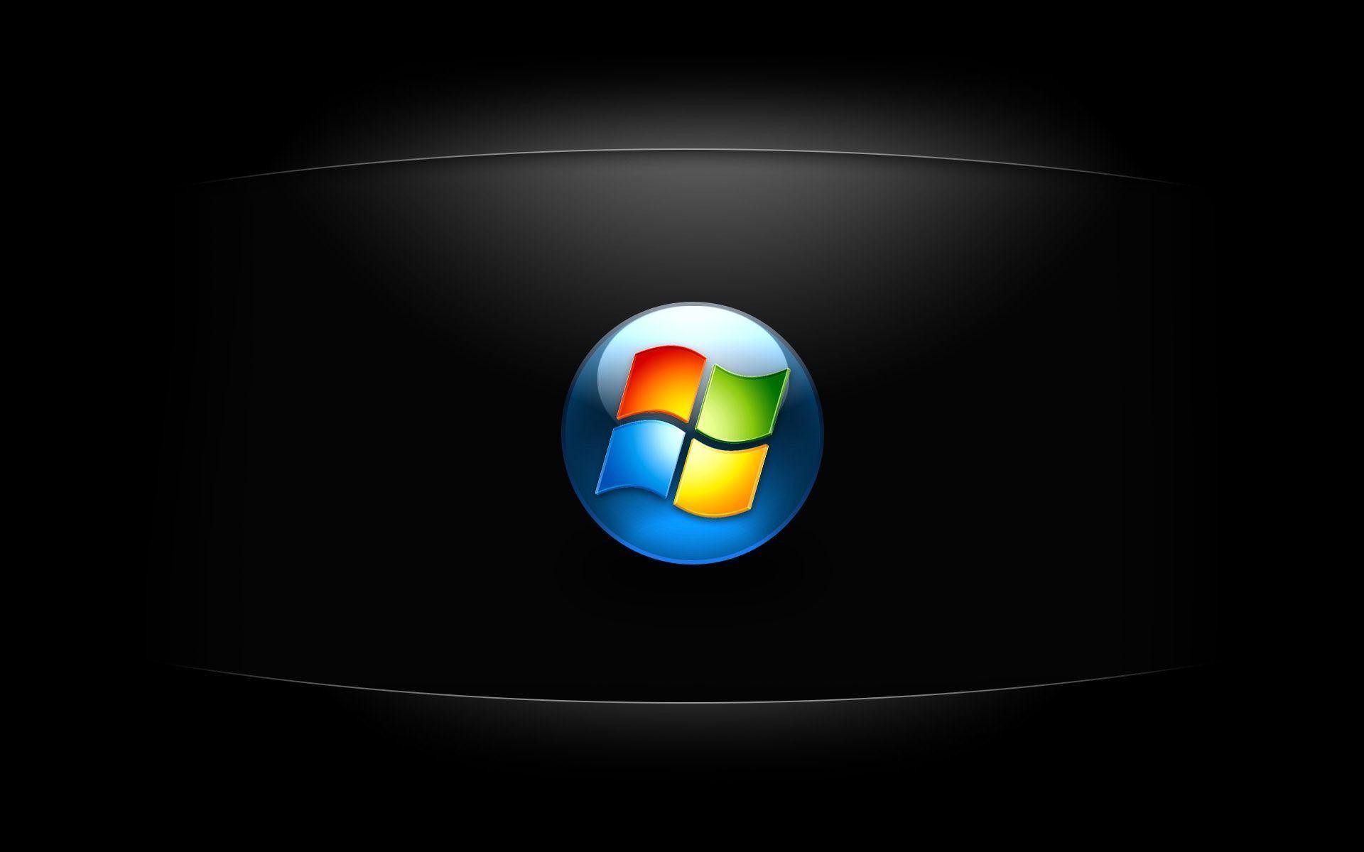 Windows 7, Pulsante Start, Sfondo nero, 16:10 Full HD, wallpaper widescreen