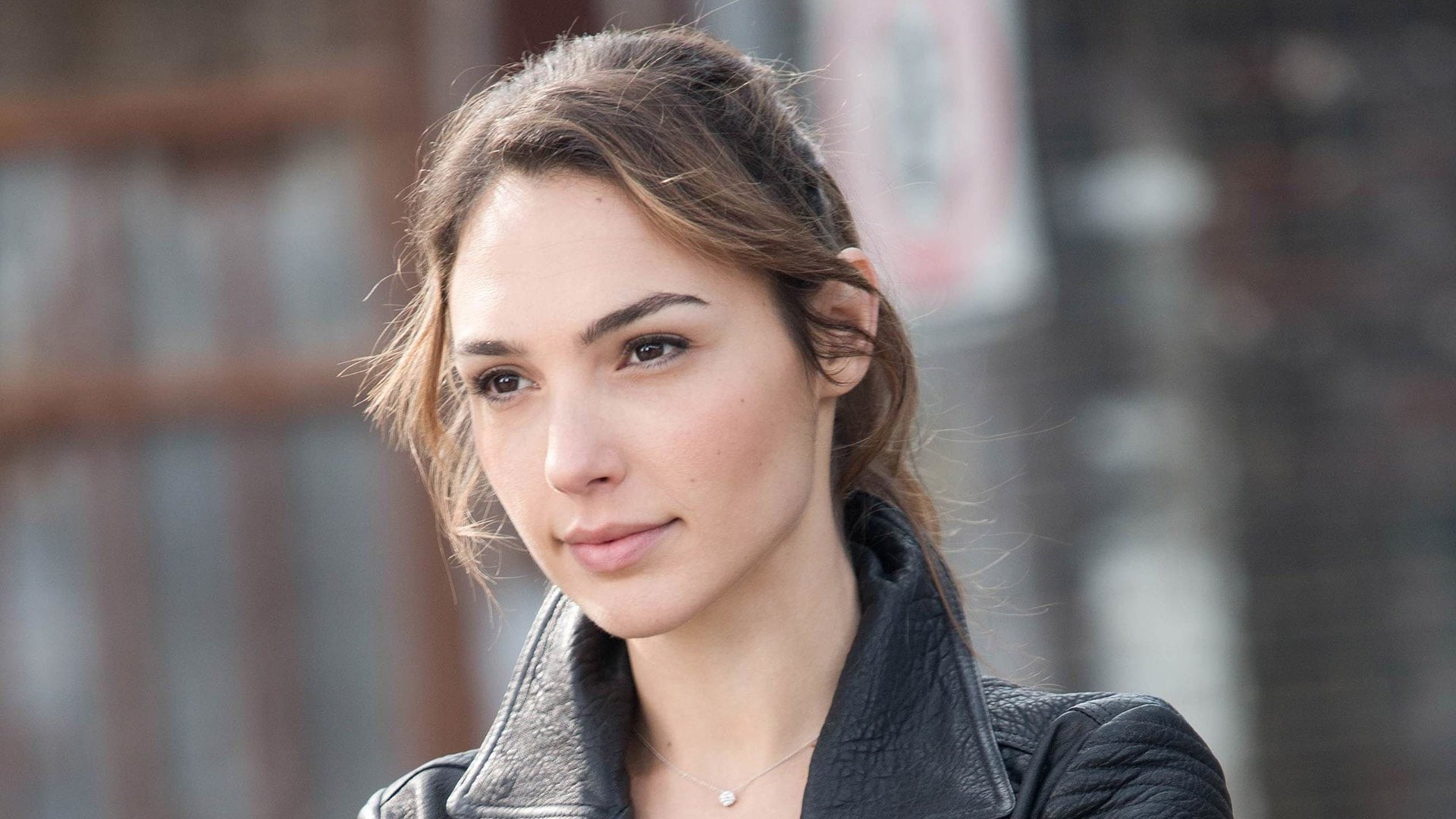 Gal Gadot, Giacca di pelle, Ritratto, Attrice, 1920x1080, sfondo per PC
