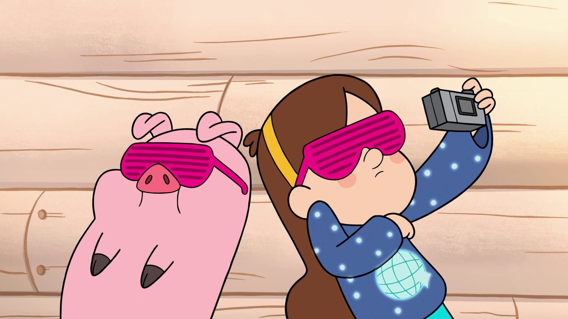 Mabel Pines, Waddles, Gravity Falls, Occhiali da sole, Fotocamera, sfondo Full HD per computer