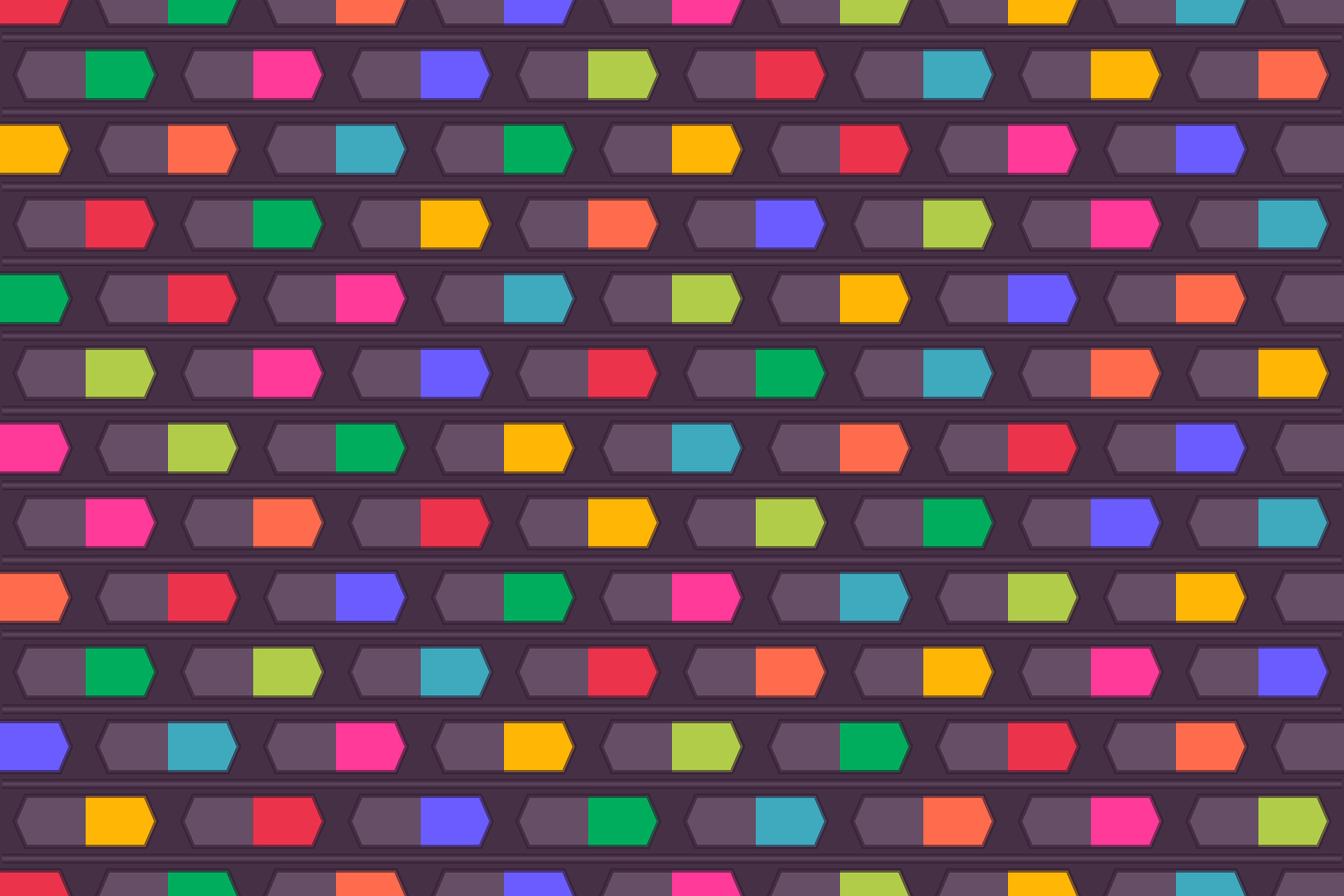 Motivo geometrico, Esagoni, Multicolore, Sfondo scuro, Full HD, wallpaper per PC