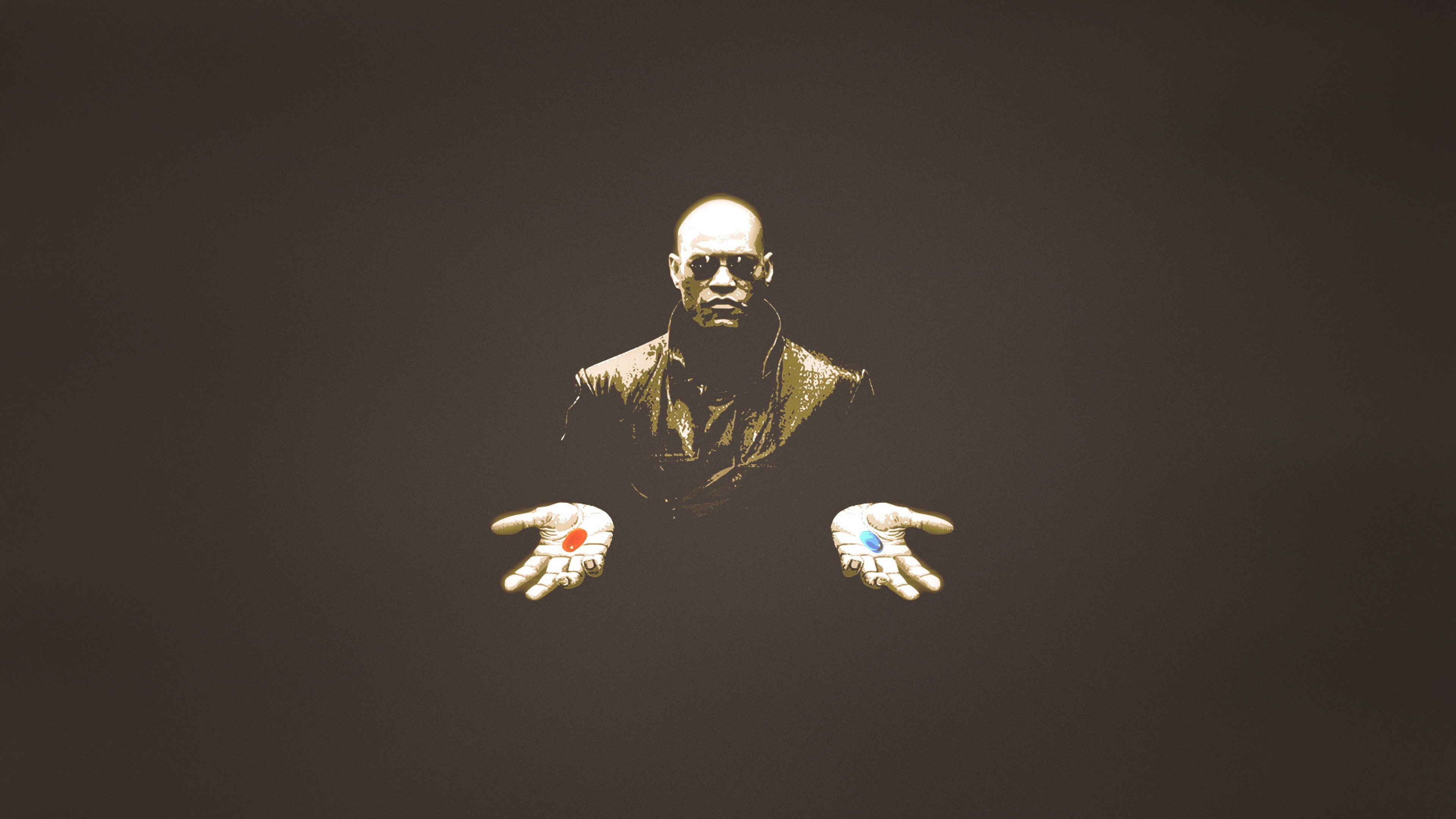 Morpheus, Laurence Fishburne, Matrix, Pillola rossa, Pillola blu, sfondo 4K per portatile