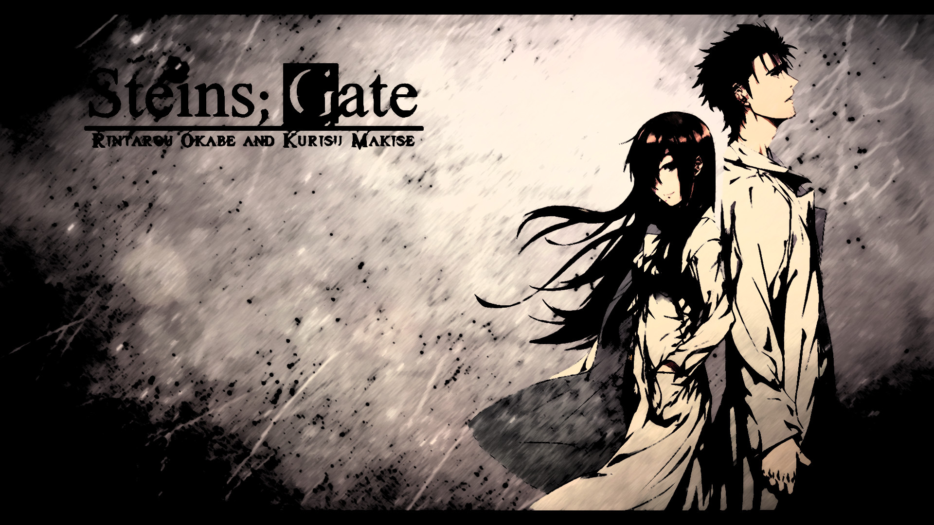 Rintaro Okabe, Kurisu Makise, Steins;Gate, Grunge, Full HD, sfondo per PC e portatile